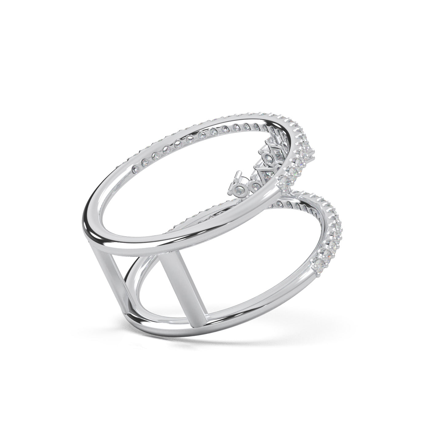 0.66 ct Moissanite Fancy Rings in 14k White Gold