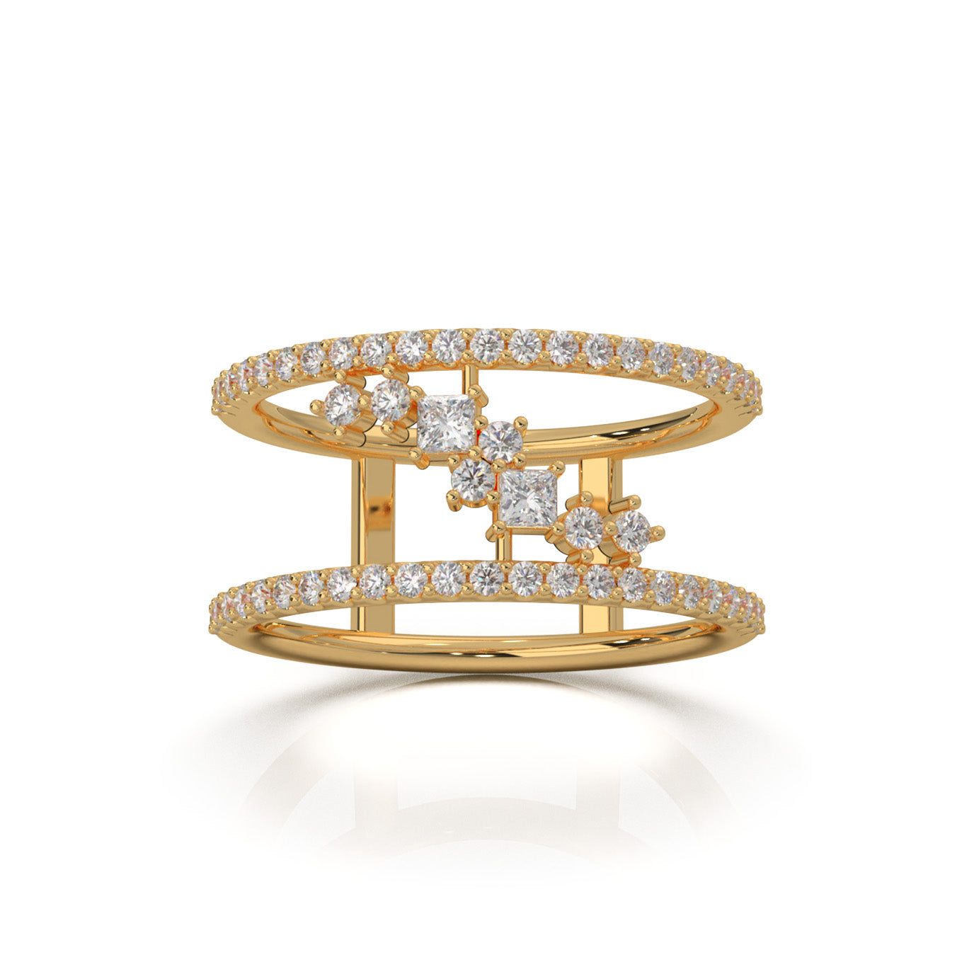 0.66 ct Moissanite Fancy Rings in 10k Yellow Gold