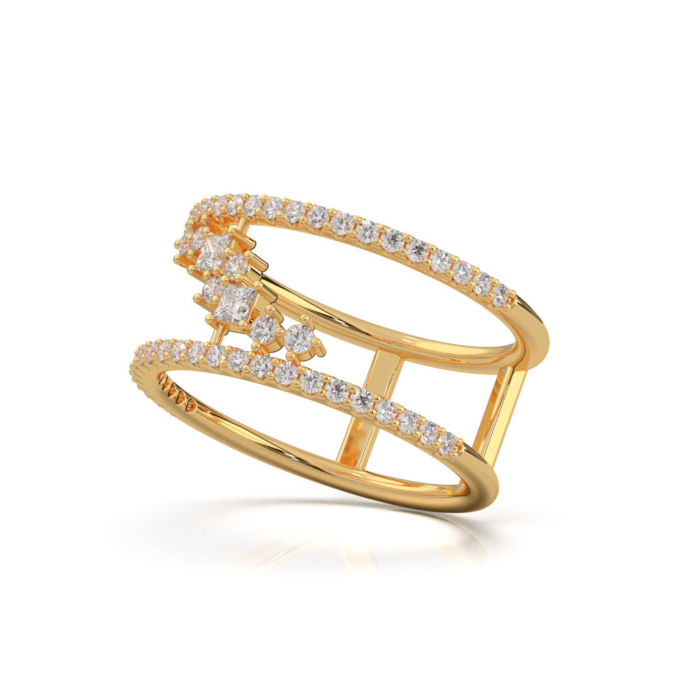 0.66 ct Moissanite Fancy Rings in 10k Yellow Gold