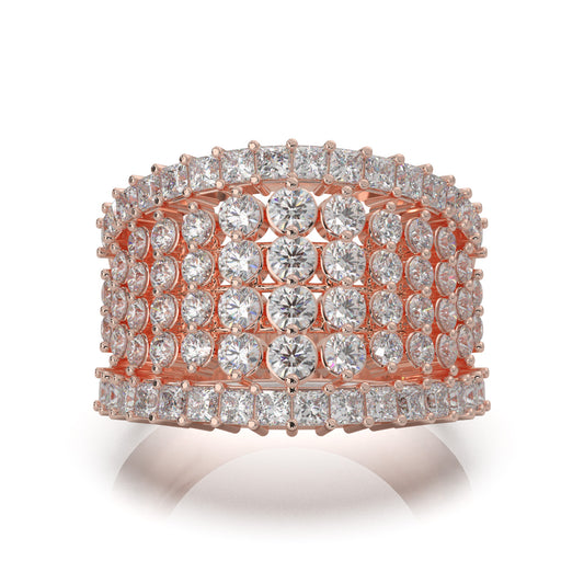 3.70 ct Natural Diamond Wedding Bands in 10k Rose Gold