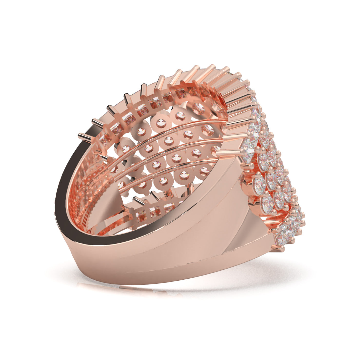 3.70 ct Natural Diamond Wedding Bands in 10k Rose Gold