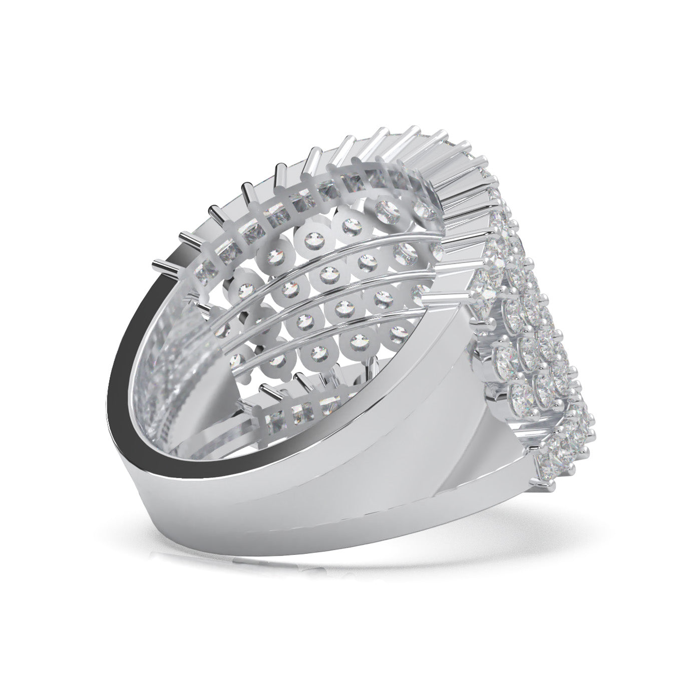 3.70 ct Natural Diamond Wedding Bands in 14k White Gold