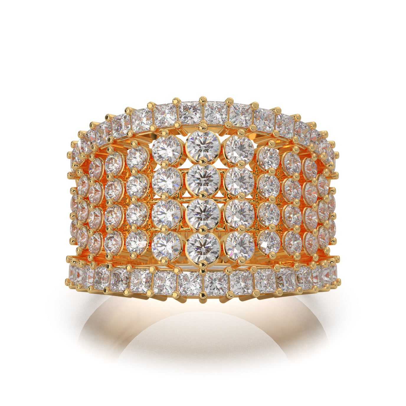 3.70 ct Natural Diamond Wedding Bands in 10k Yellow Gold