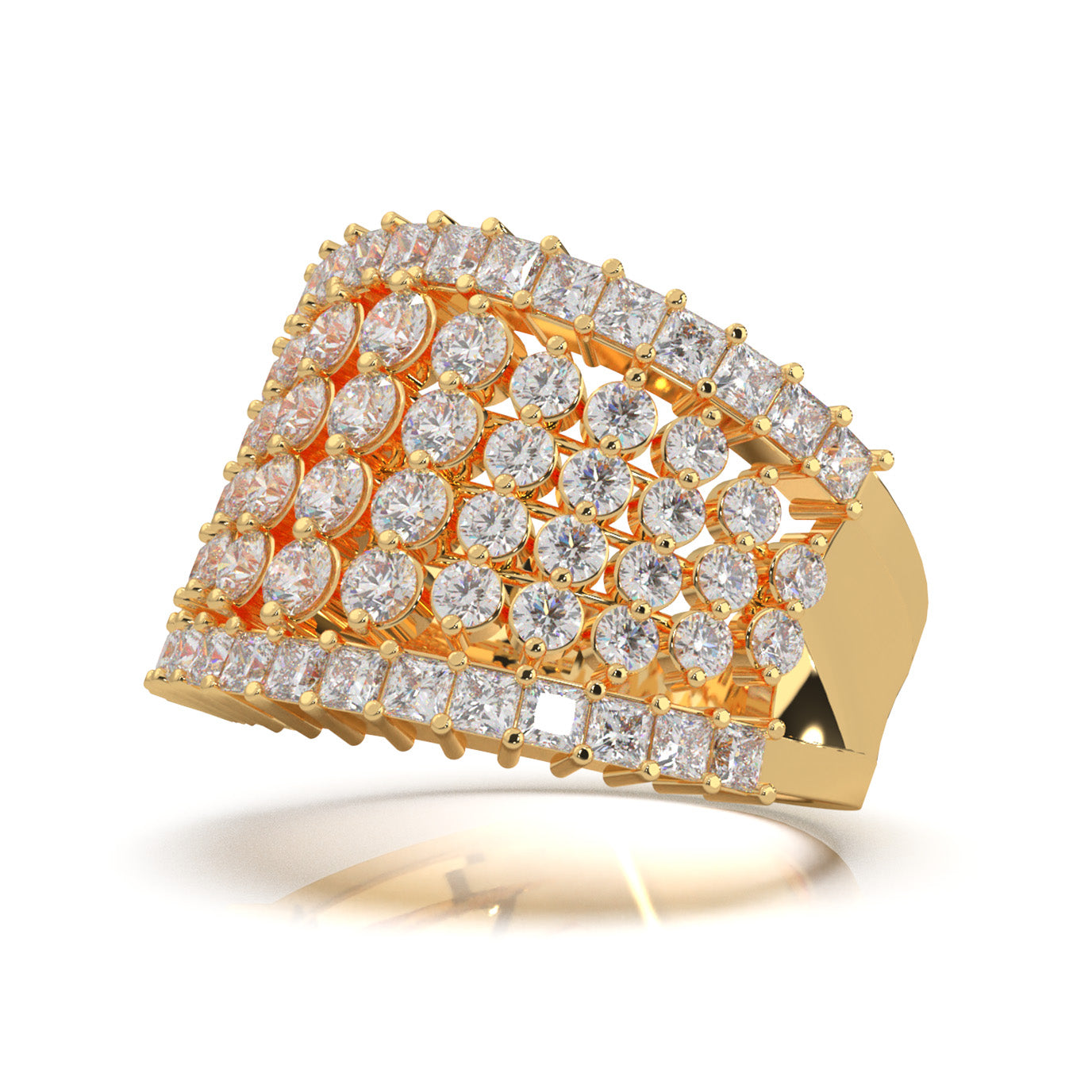 3.70 ct Natural Diamond Wedding Bands in 10k Yellow Gold