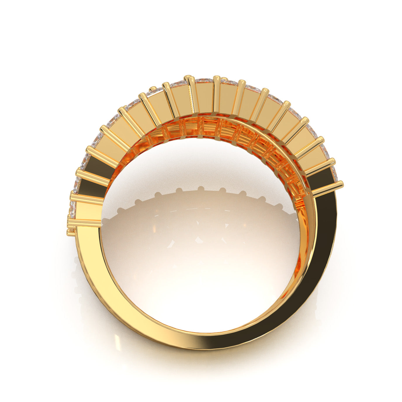 3.70 ct Natural Diamond Wedding Bands in 10k Yellow Gold