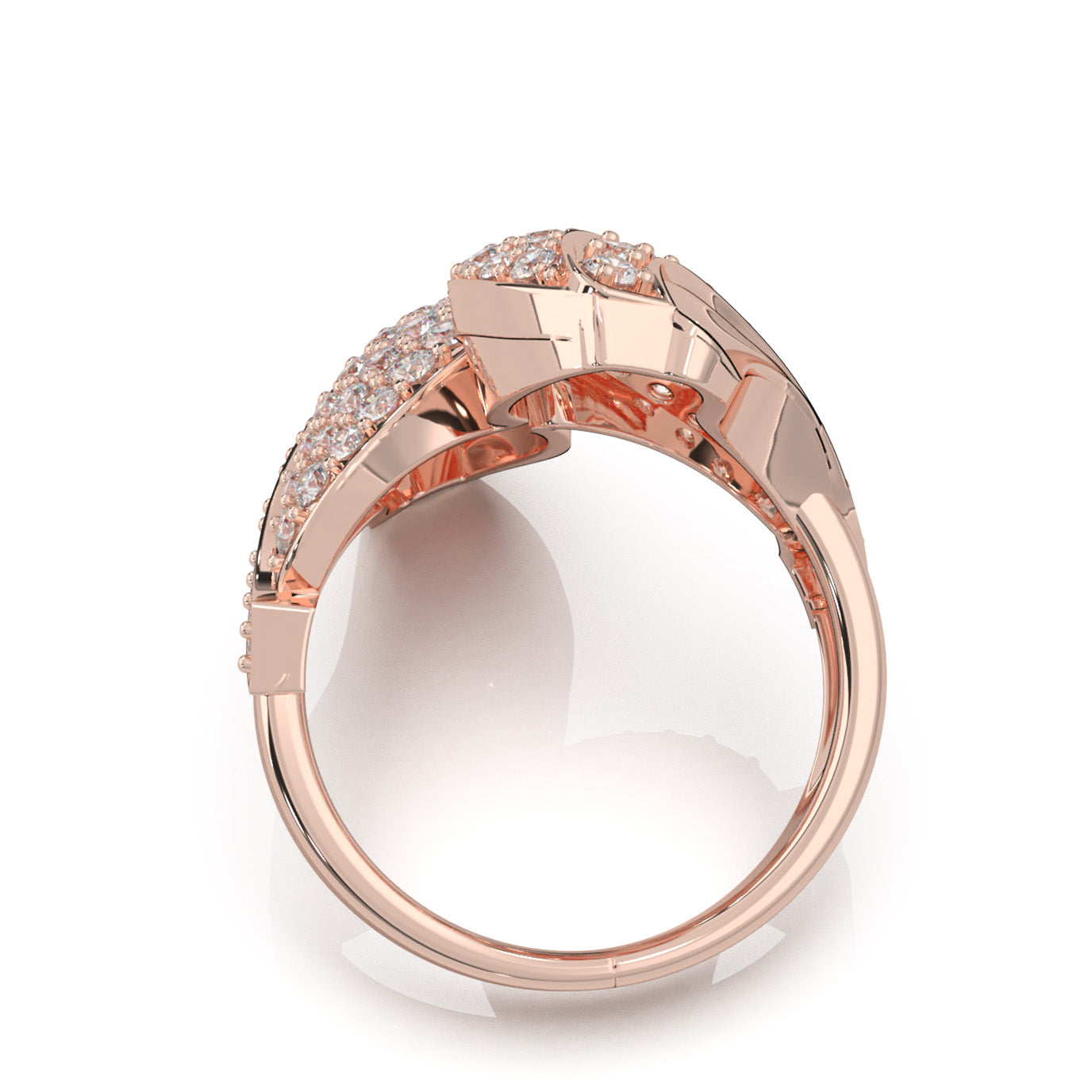 2.00 ct Moissanite Fancy Rings in 14k Rose Gold