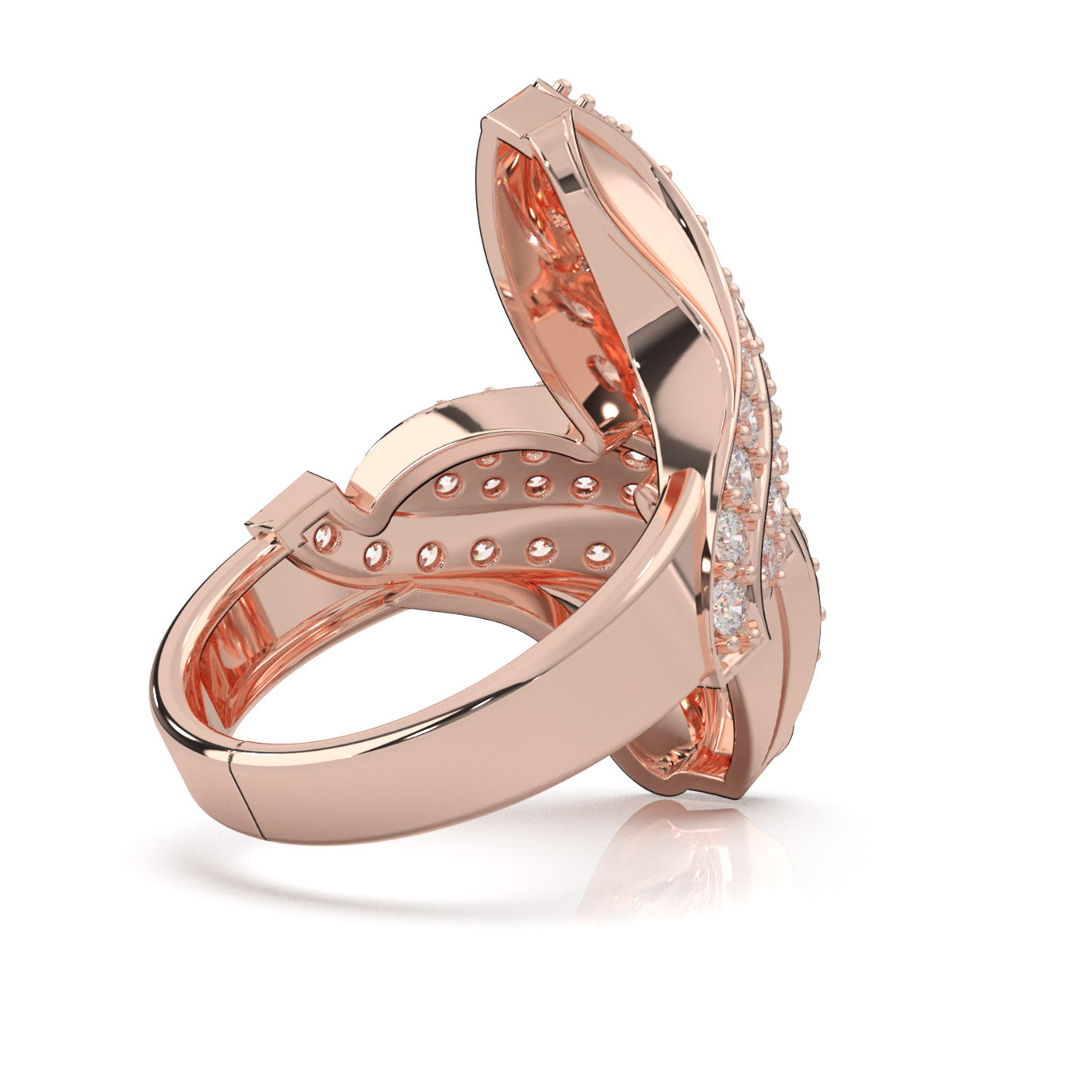 2.00 ct Moissanite Fancy Rings in 10k Rose Gold