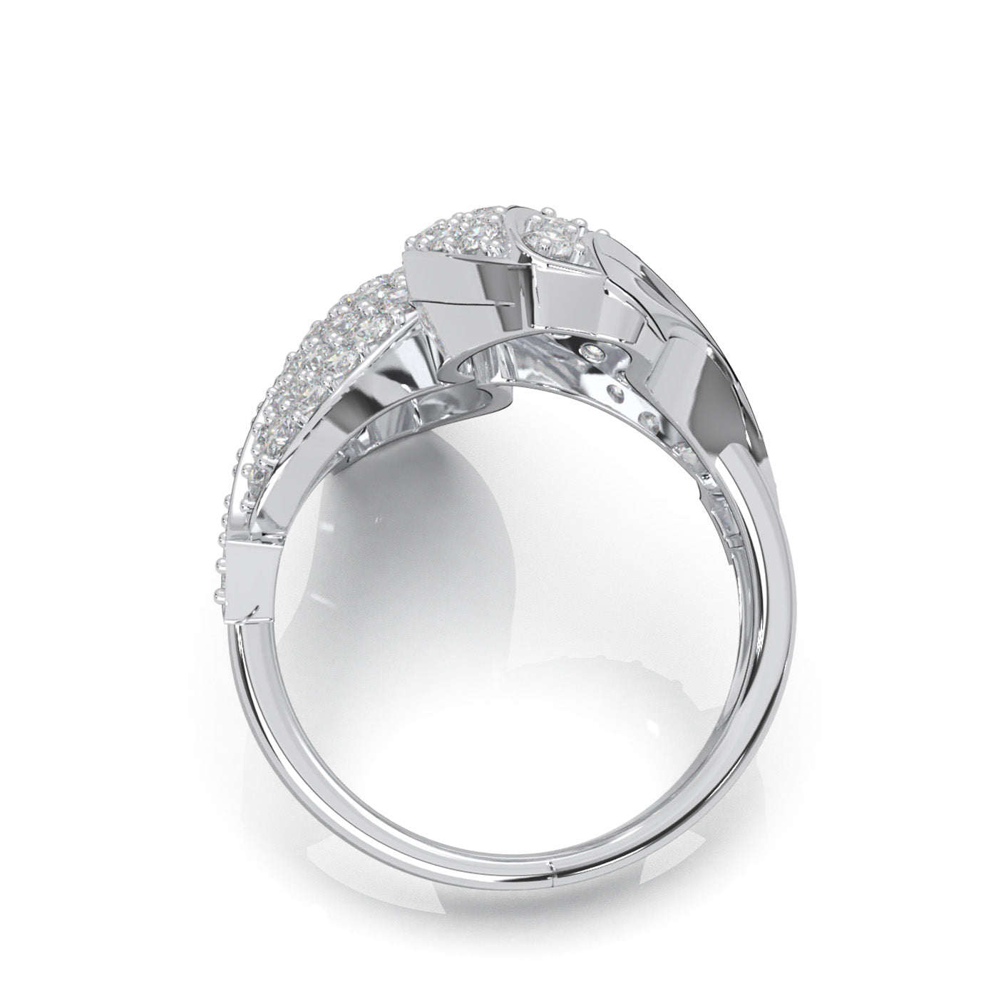 2.00 ct Natural Diamond Fancy Rings in 14k White Gold