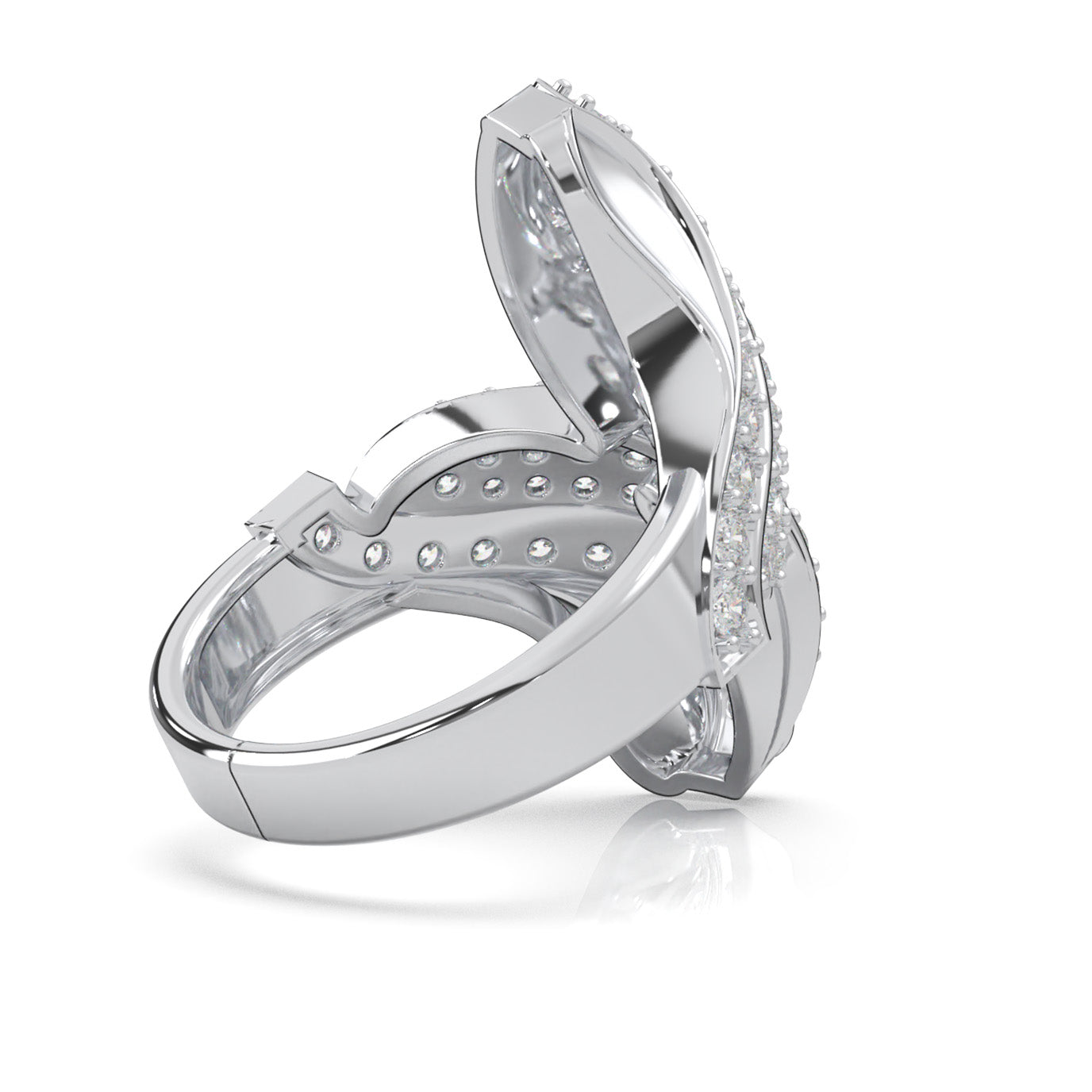 2.00 ct Natural Diamond Fancy Rings in 14k White Gold
