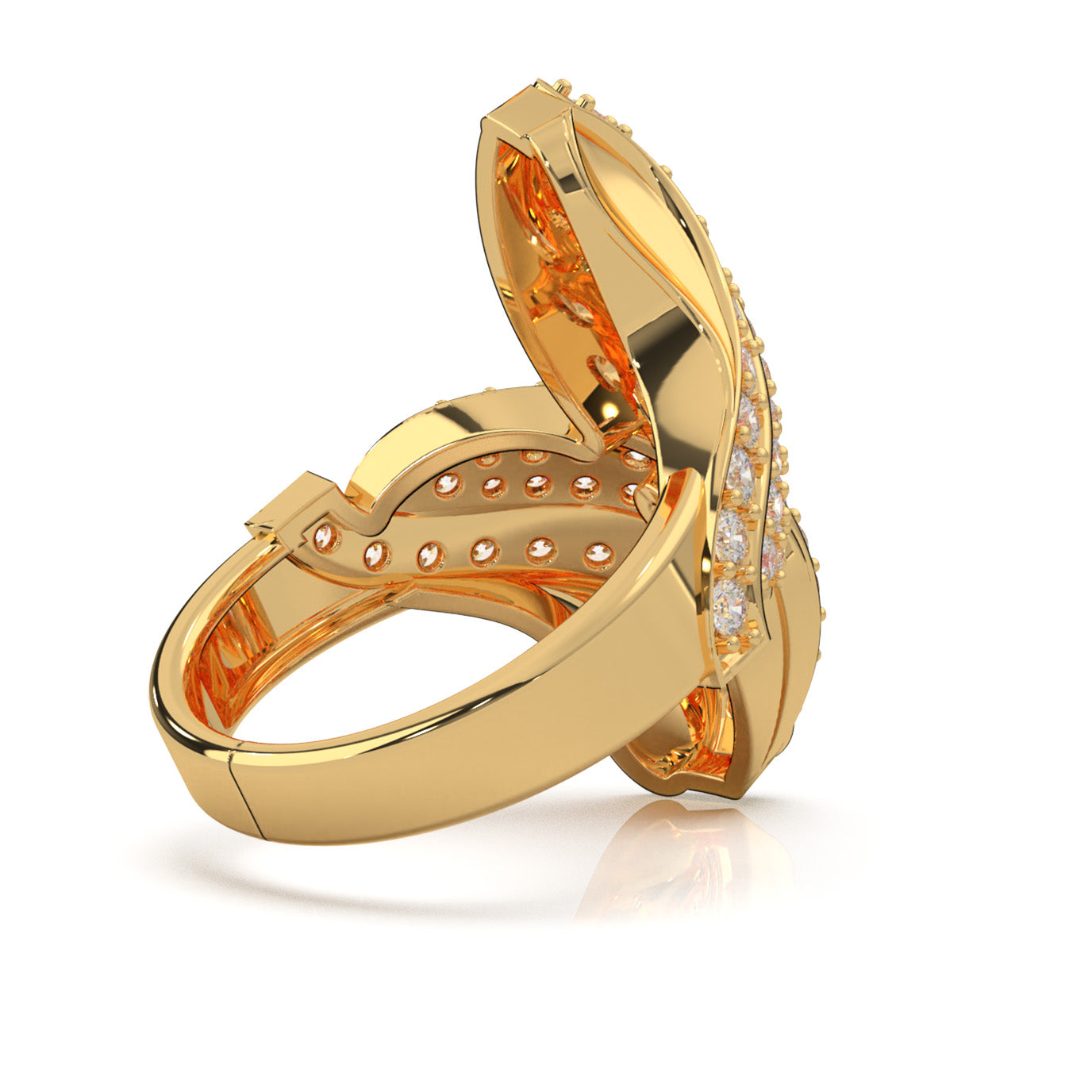 2.00 ct Natural Diamond Fancy Rings in 14k Yellow Gold