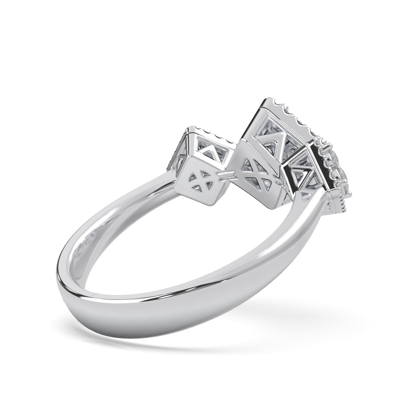 0.60 ct Natural Diamond Fancy Rings in 14k White Gold