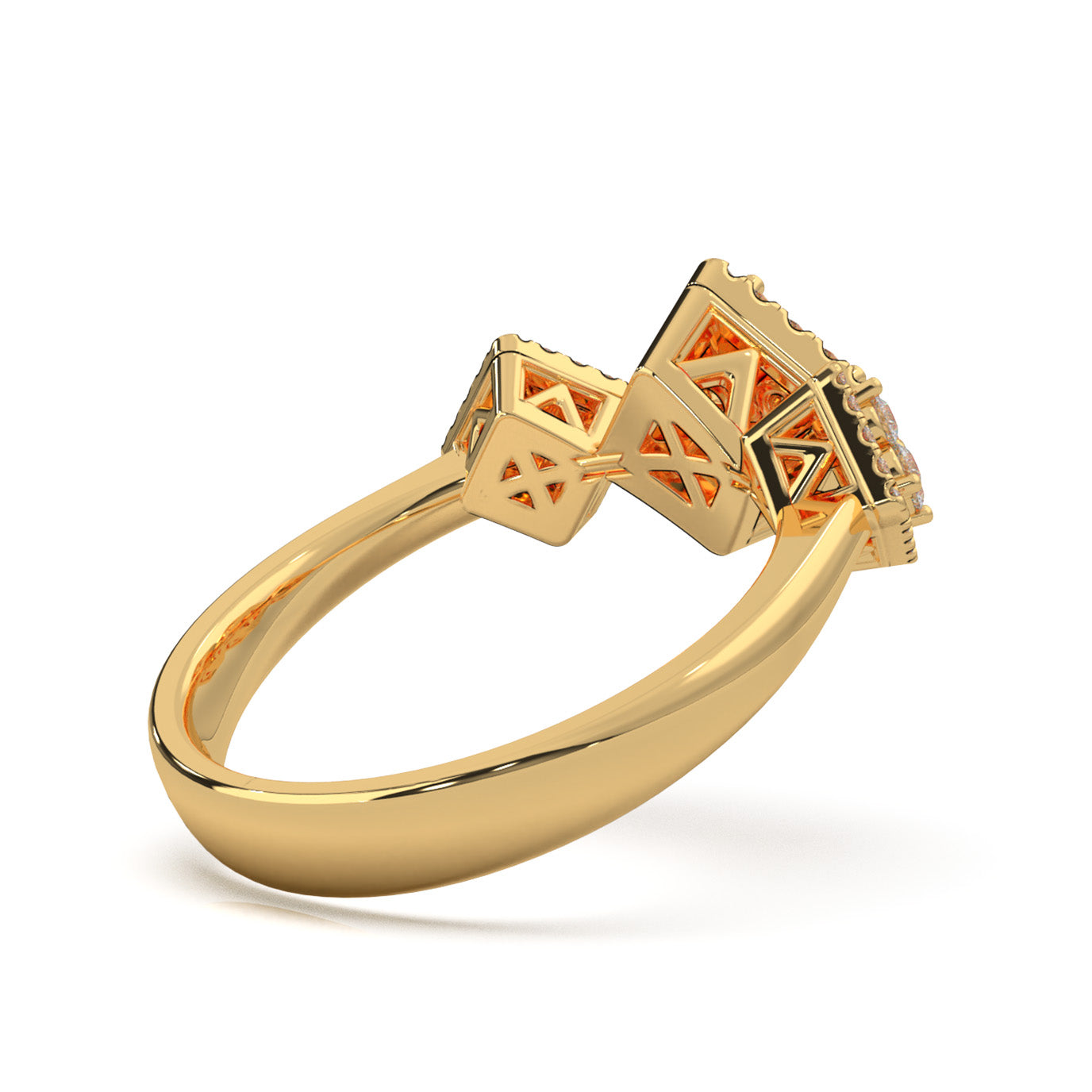 0.60 ct Moissanite Fancy Rings in 10k Yellow Gold