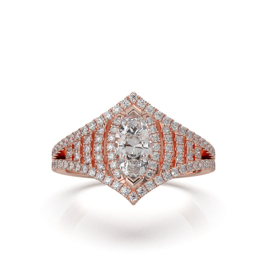 1.20 ct Lab Grown Diamond Fancy Rings in 14k Rose Gold
