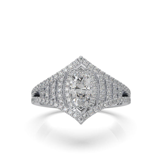 1.20 ct Lab Grown Diamond Fancy Rings in 14k White Gold