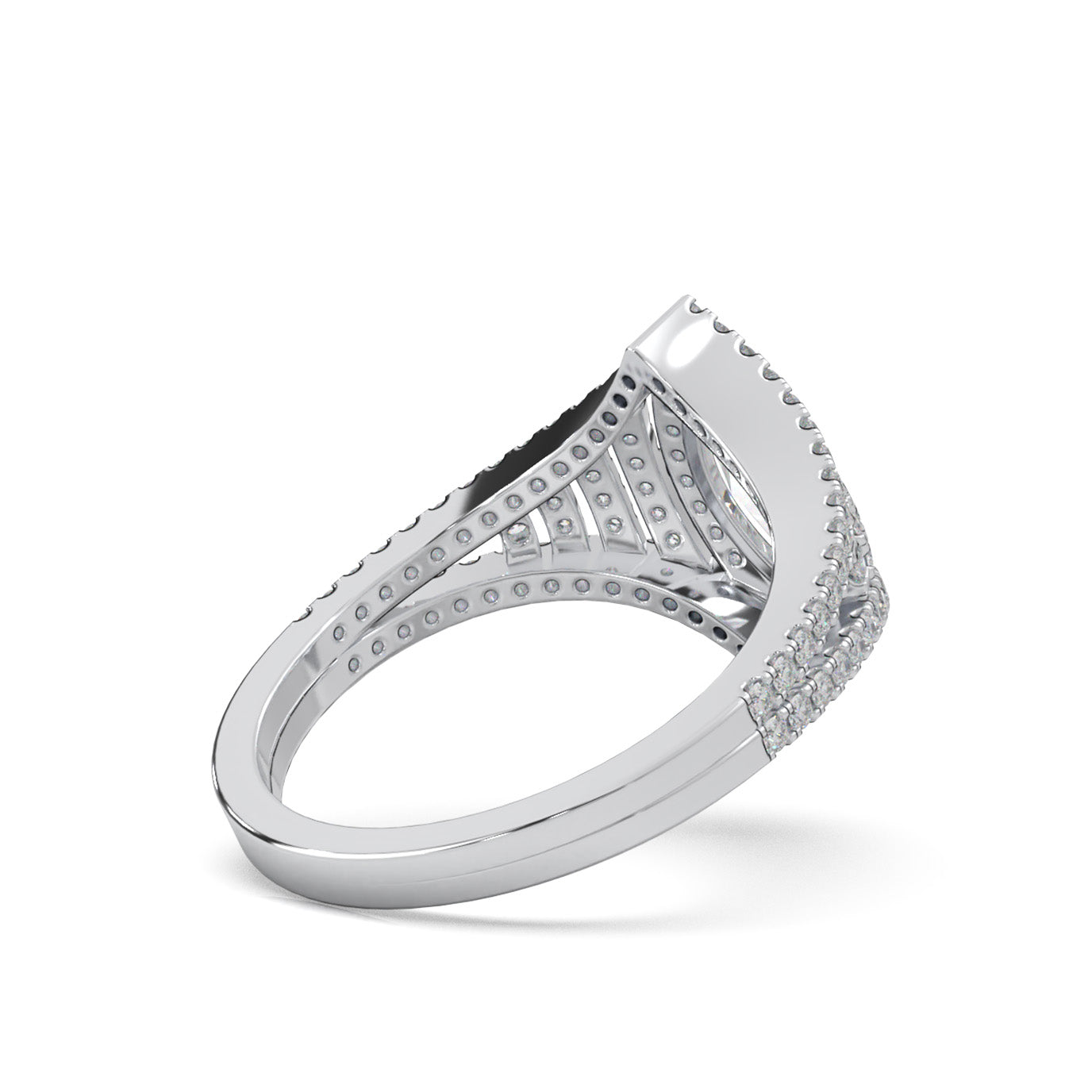 1.20 ct Moissanite Fancy Rings in 14k White Gold