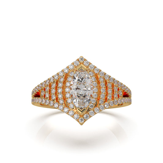 1.20 ct Natural Diamond Fancy Rings in 14k Yellow Gold