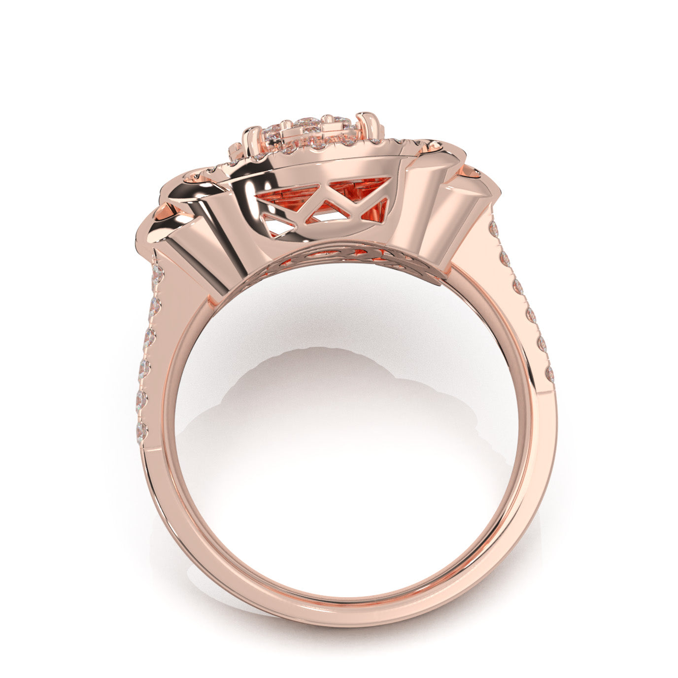 0.90 ct Lab Grown Diamond Engagement Rings in 14k Rose Gold