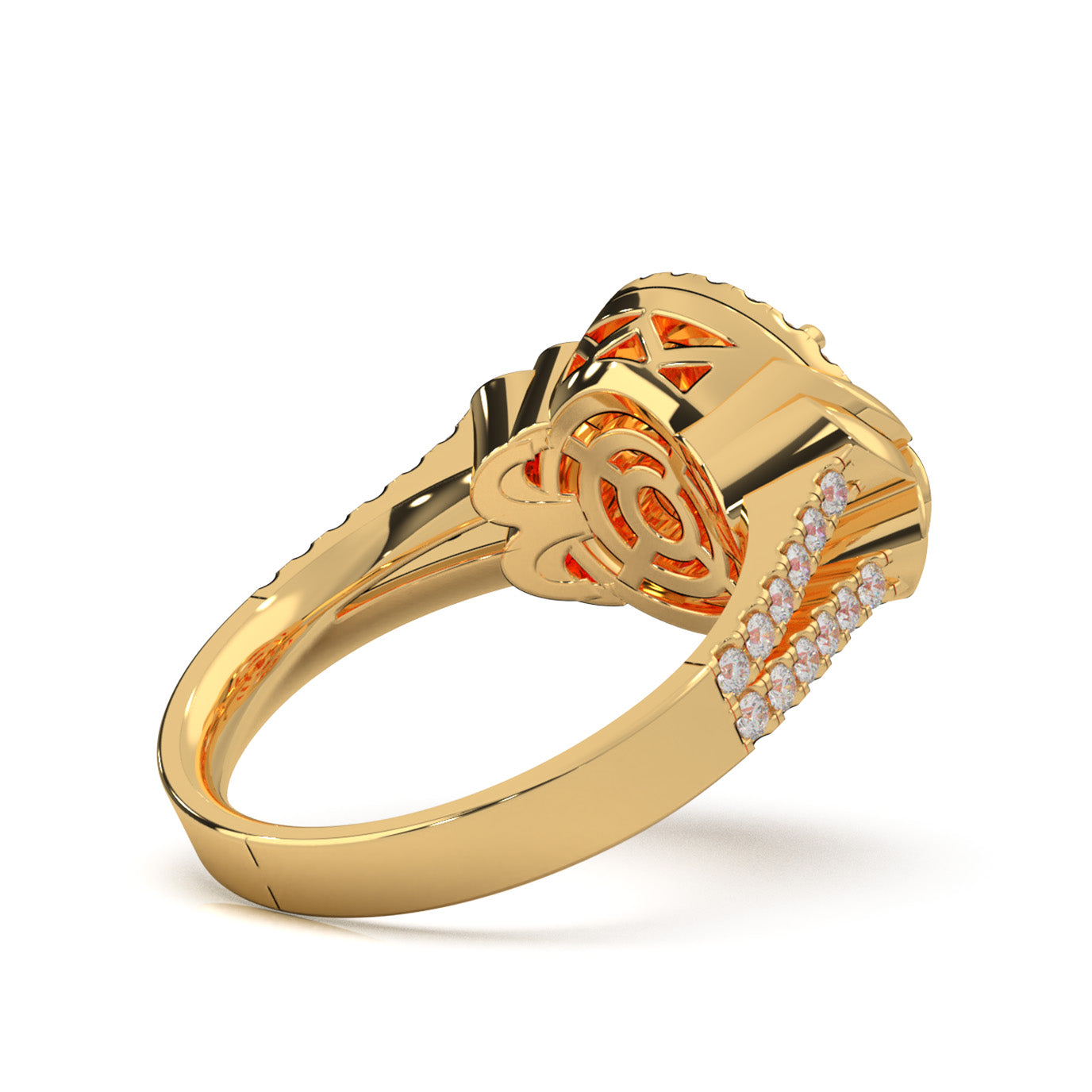 0.90 ct Moissanite Engagement Rings in 14k Yellow Gold