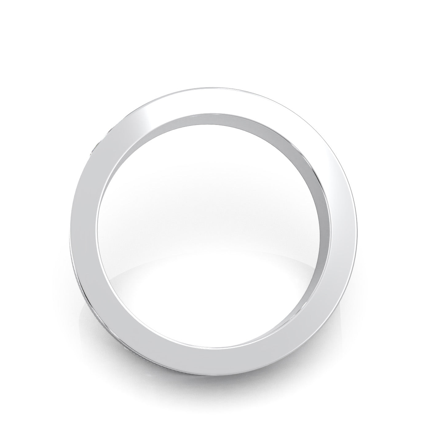 0.60 ct Lab Grown Diamond Round Cut 9 Stone Mens Channel Wedding Band in 14k White Gold