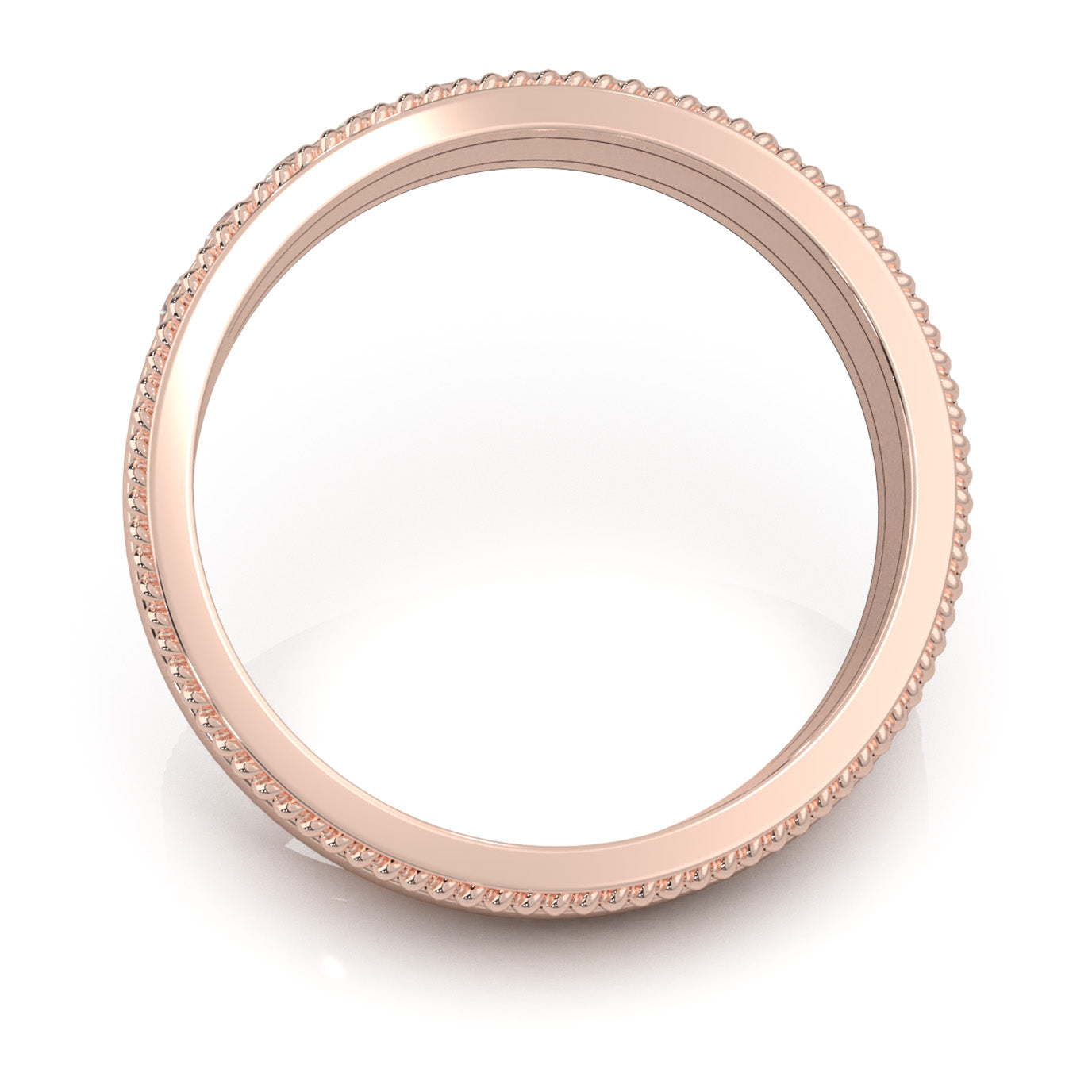 0.60 ct Lab Grown Diamond Round Cut Channel Set Rope Accent Wedding Band in 14k Rose Gold