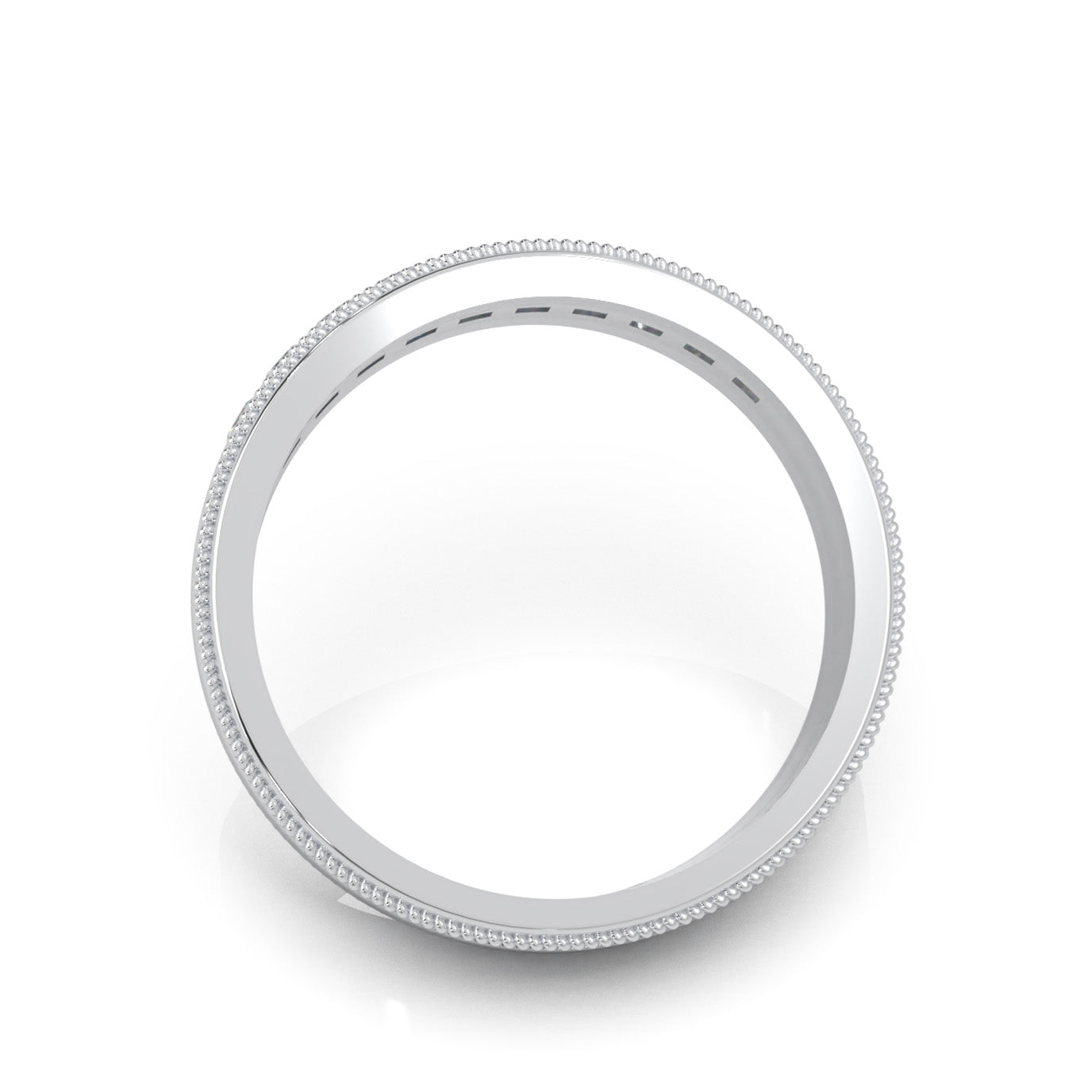 0.75 ct Lab Grown Diamond Princess Cut Raised Center Rope Accent Mens Band in 14k White Gold