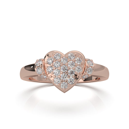0.50 ct Lab Grown Diamond Heart Rings in 14k Rose Gold