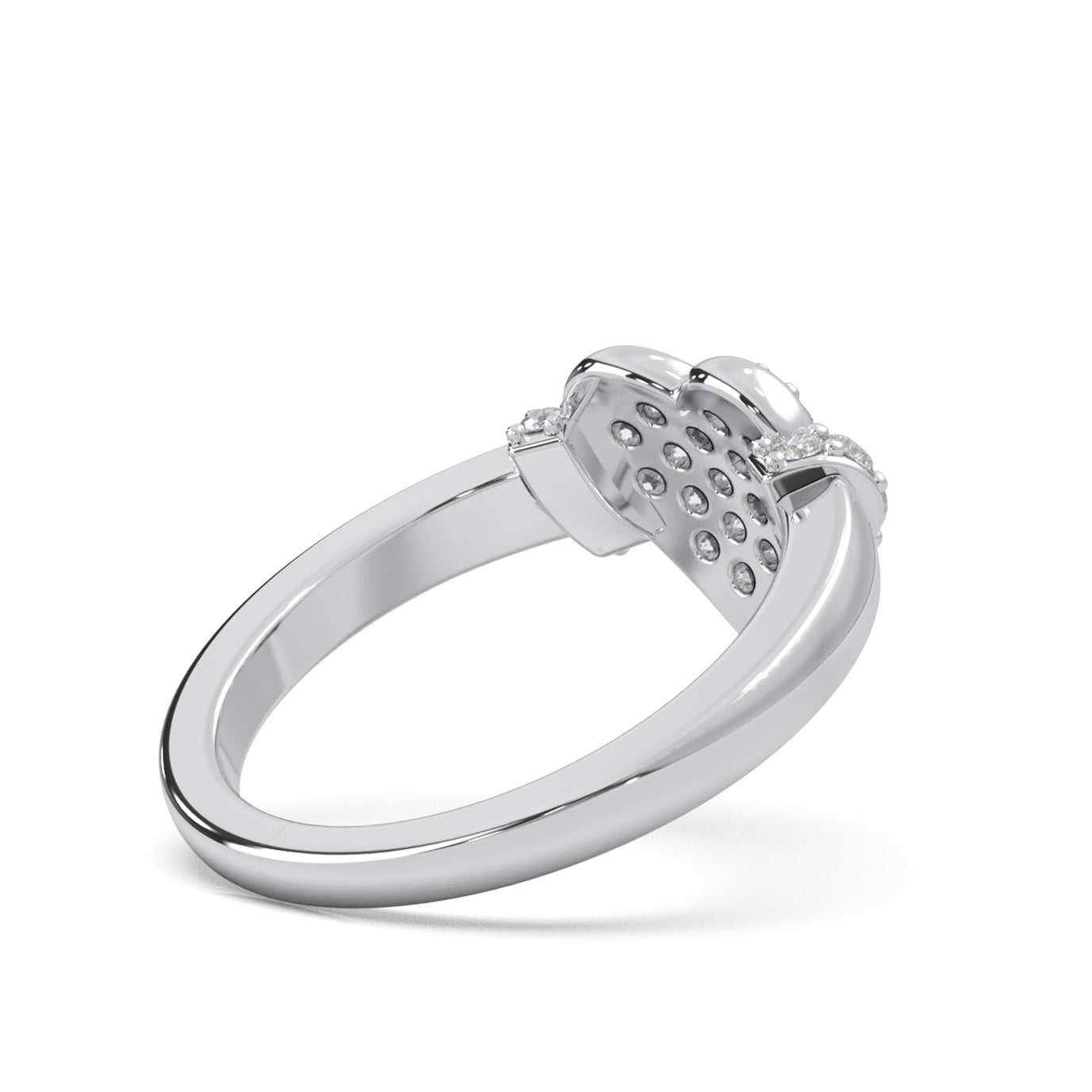 0.50 ct Moissanite Heart Rings in 10k White Gold