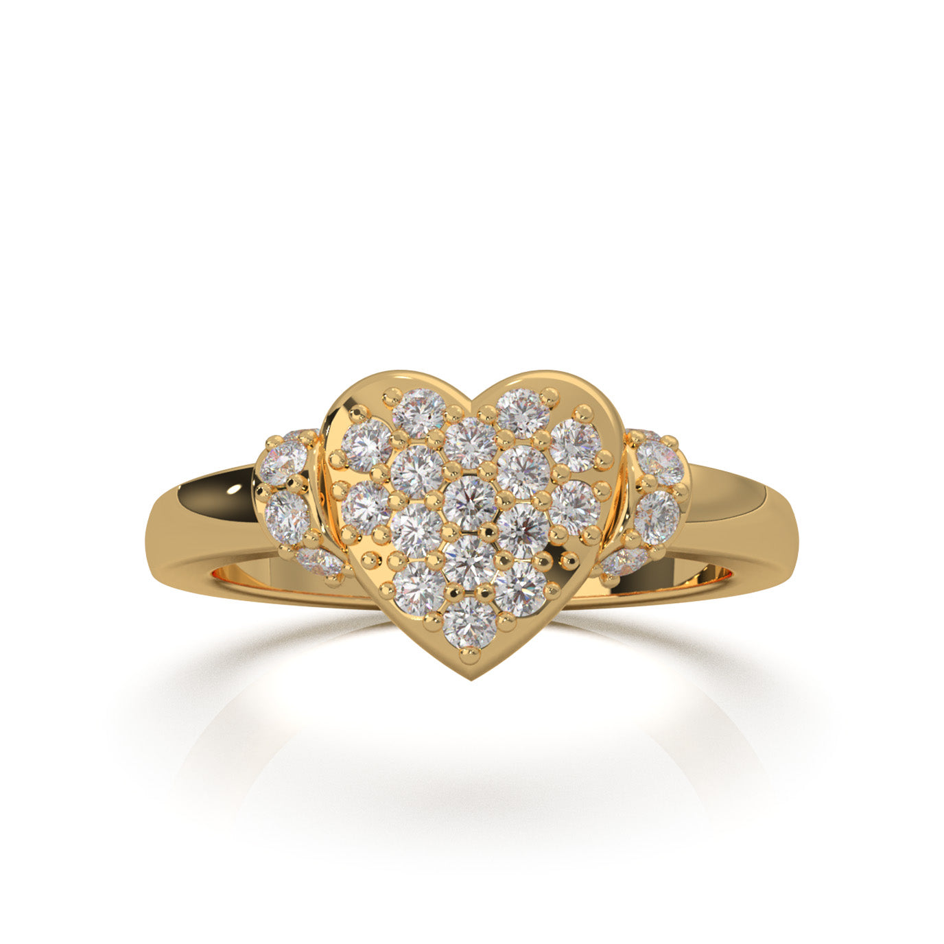 0.50 ct Lab Grown Diamond Heart Rings in 14k Yellow Gold