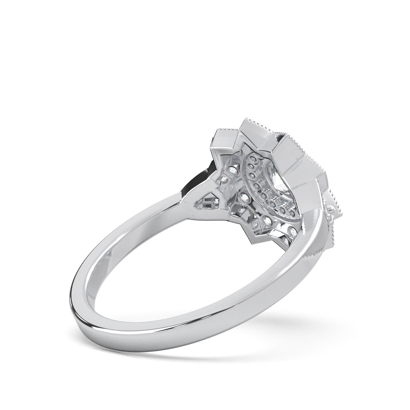 1.00 ct Moissanite Round Cut Star Halo Engagement Ring in 14k White Gold