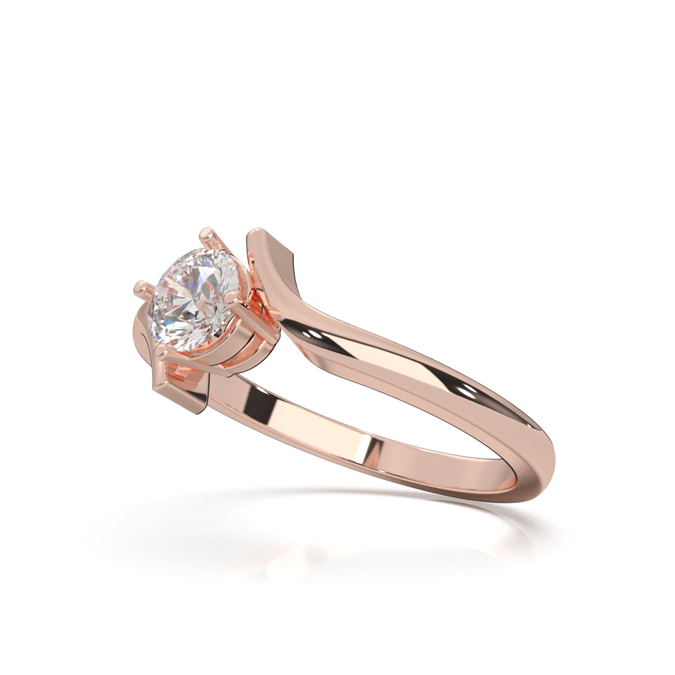 0.50 ct Lab Grown Diamond Solitaire Rings in 14k Rose Gold