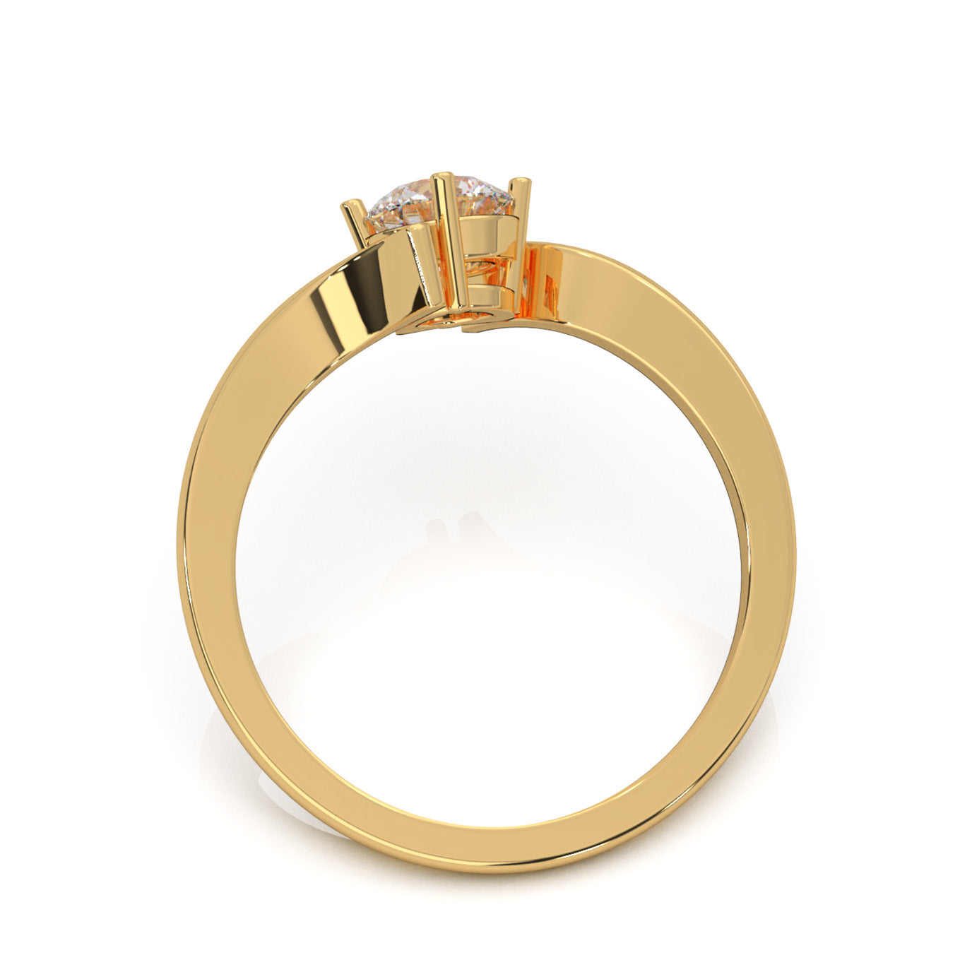 0.50 ct Lab Grown Diamond Solitaire Rings in 14k Yellow Gold