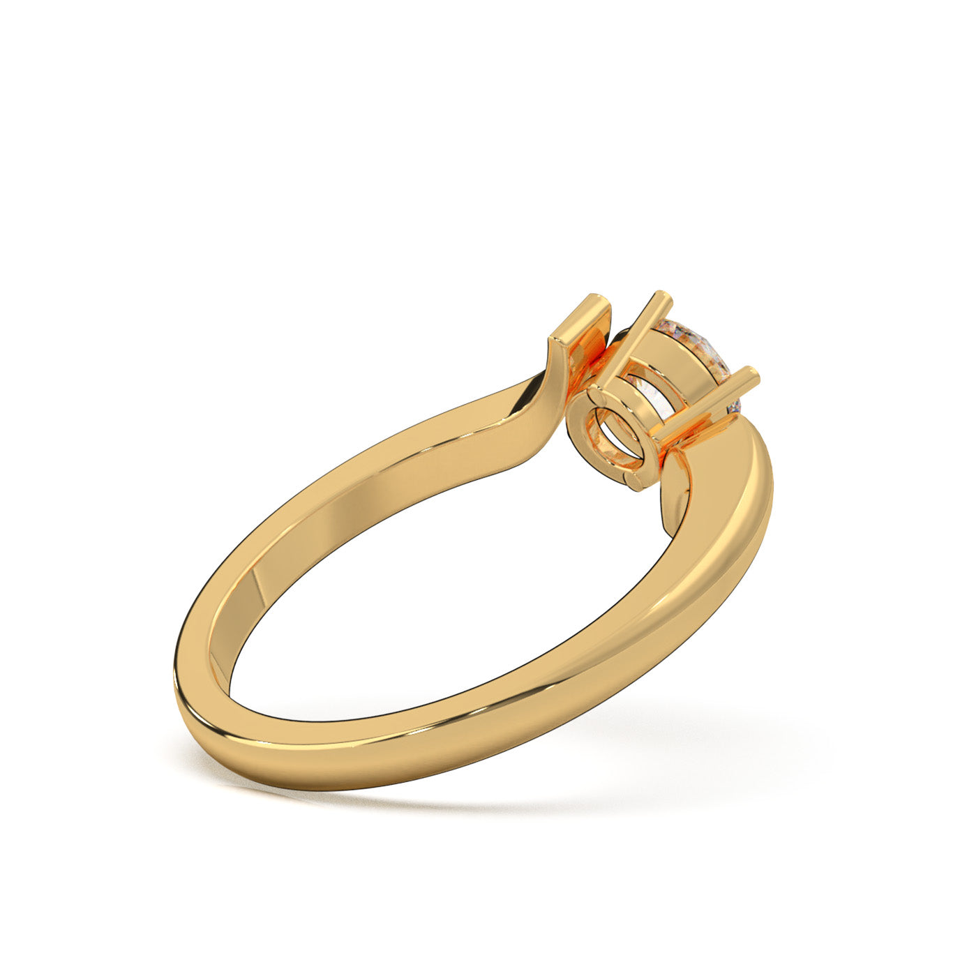 0.50 ct Lab Grown Diamond Solitaire Rings in 14k Yellow Gold