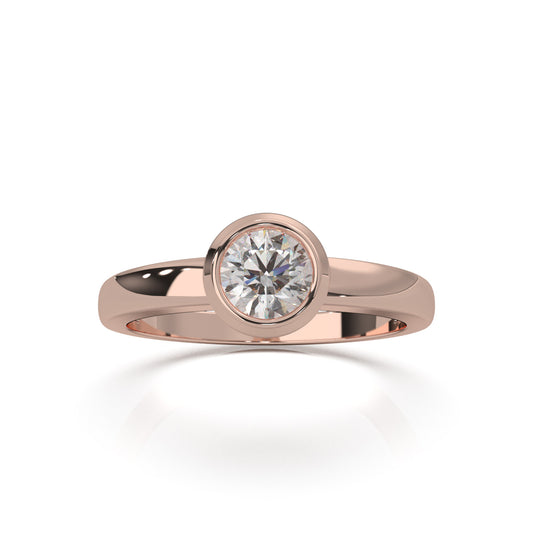 0.50 ct Lab Grown Diamond Solitaire Rings in 14k Rose Gold