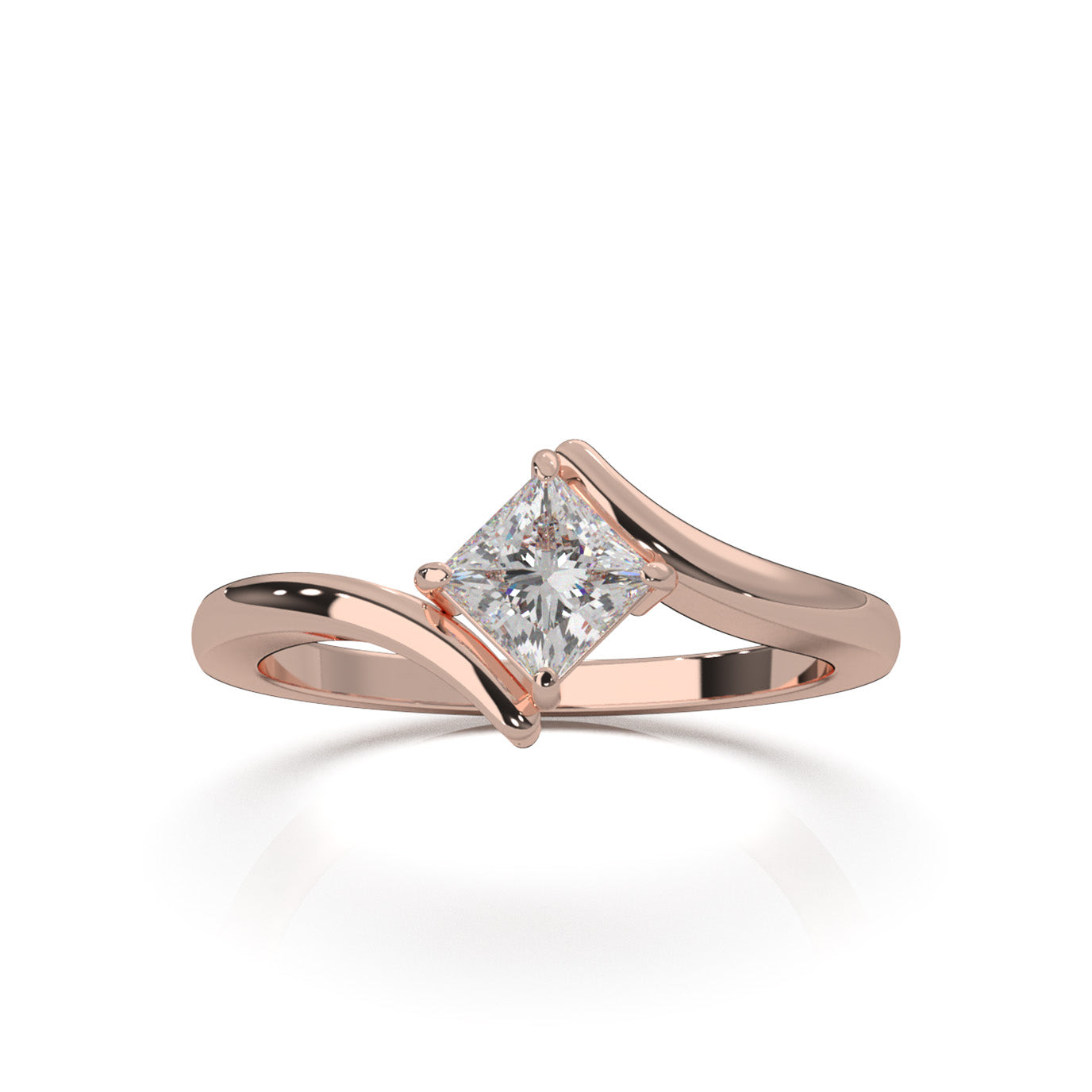 0.50 ct Lab Grown Diamond Solitaire Rings in 14k Rose Gold