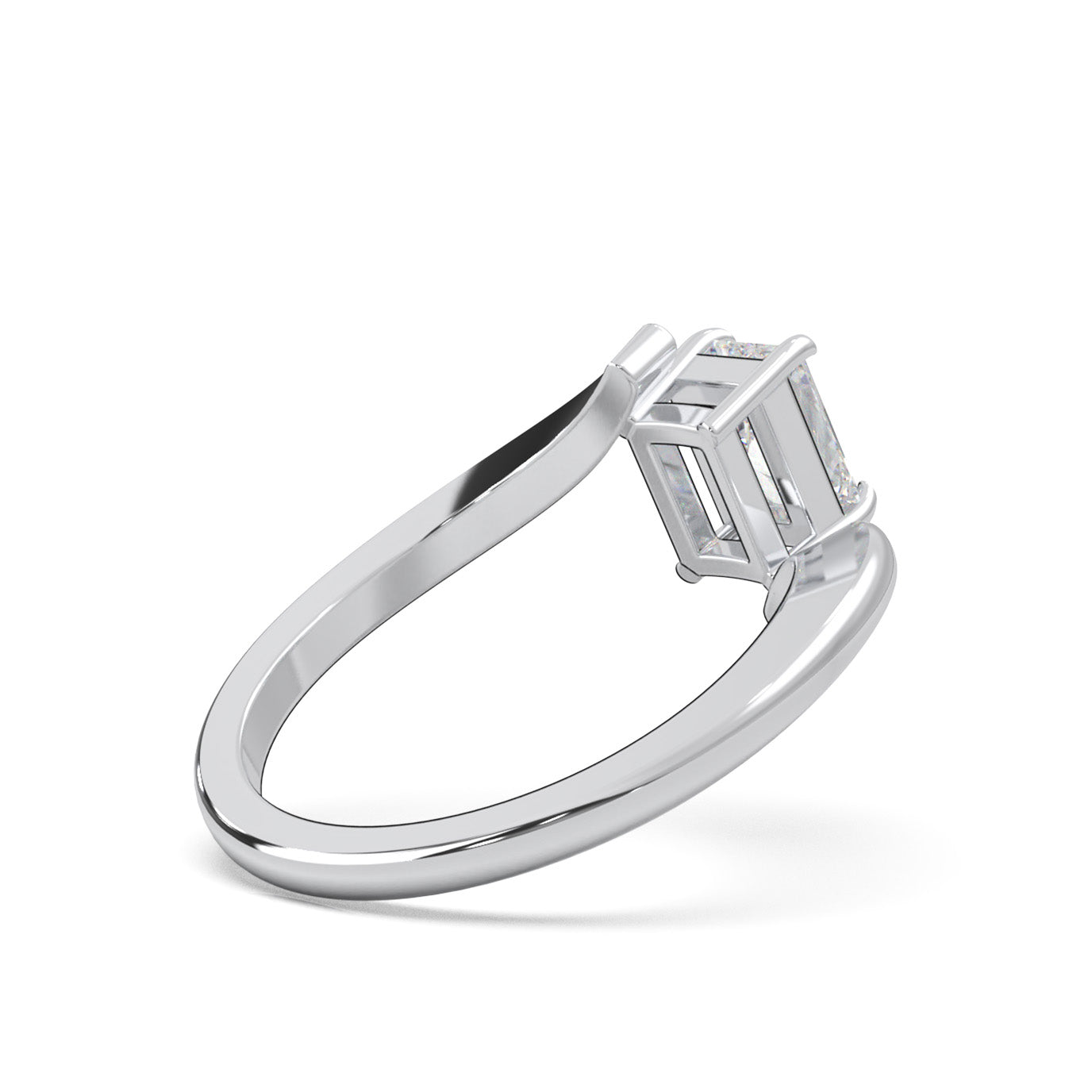 0.66 ct Moissanite Solitaire Rings in 14k White Gold