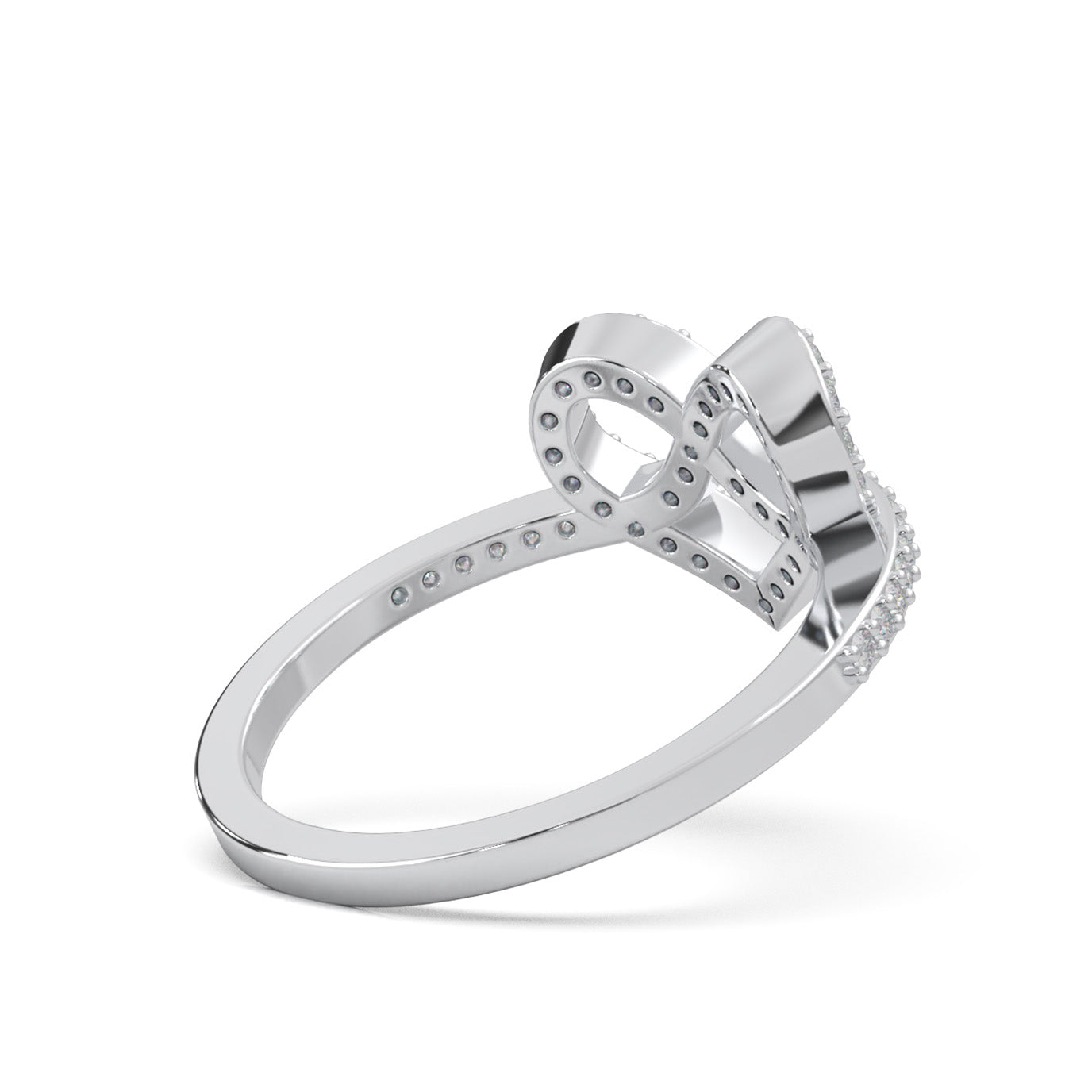 0.33 ct Moissanite Heart Rings in 10k White Gold
