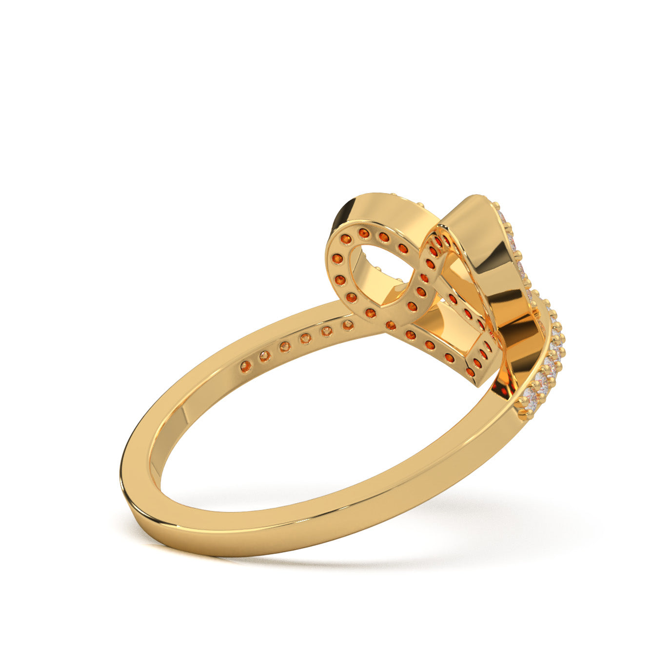0.33 ct Moissanite Heart Rings in 14k Yellow Gold