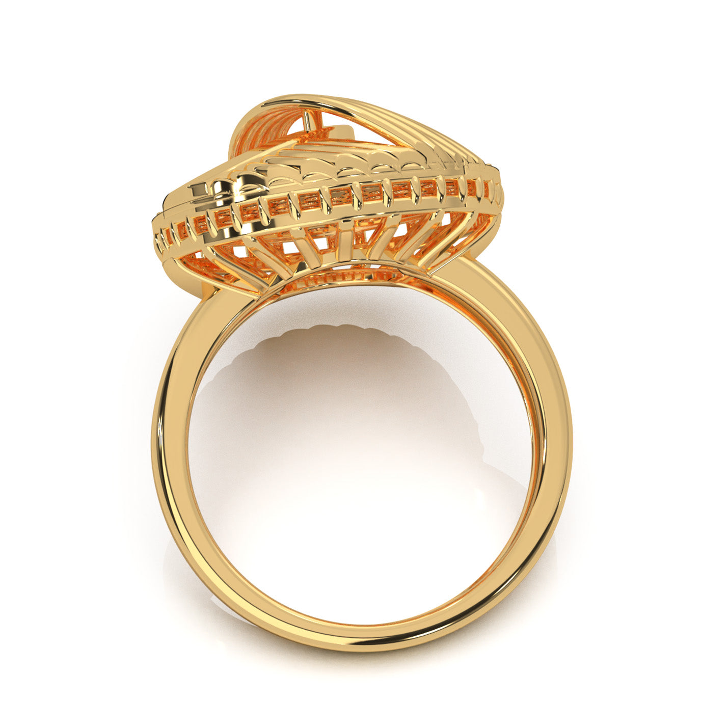 1.10 ct Moissanite Fancy Rings in 14k Yellow Gold