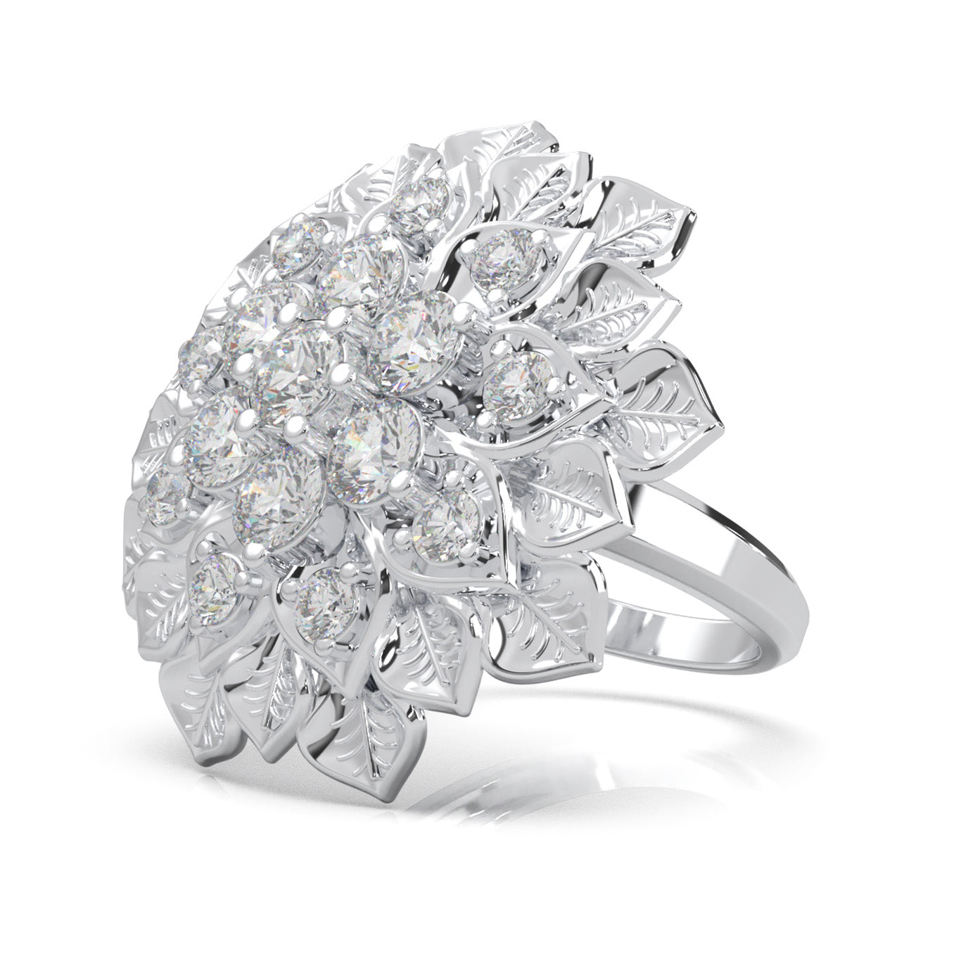 2.50 ct Natural Diamond Fancy Rings in 14k White Gold