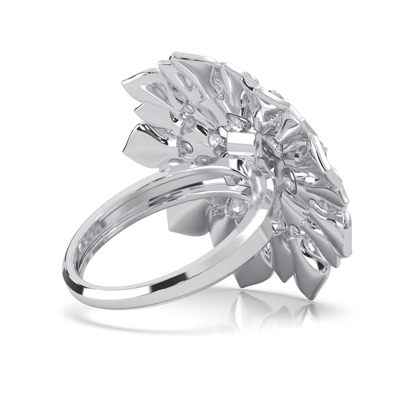 2.50 ct Natural Diamond Fancy Rings in 14k White Gold