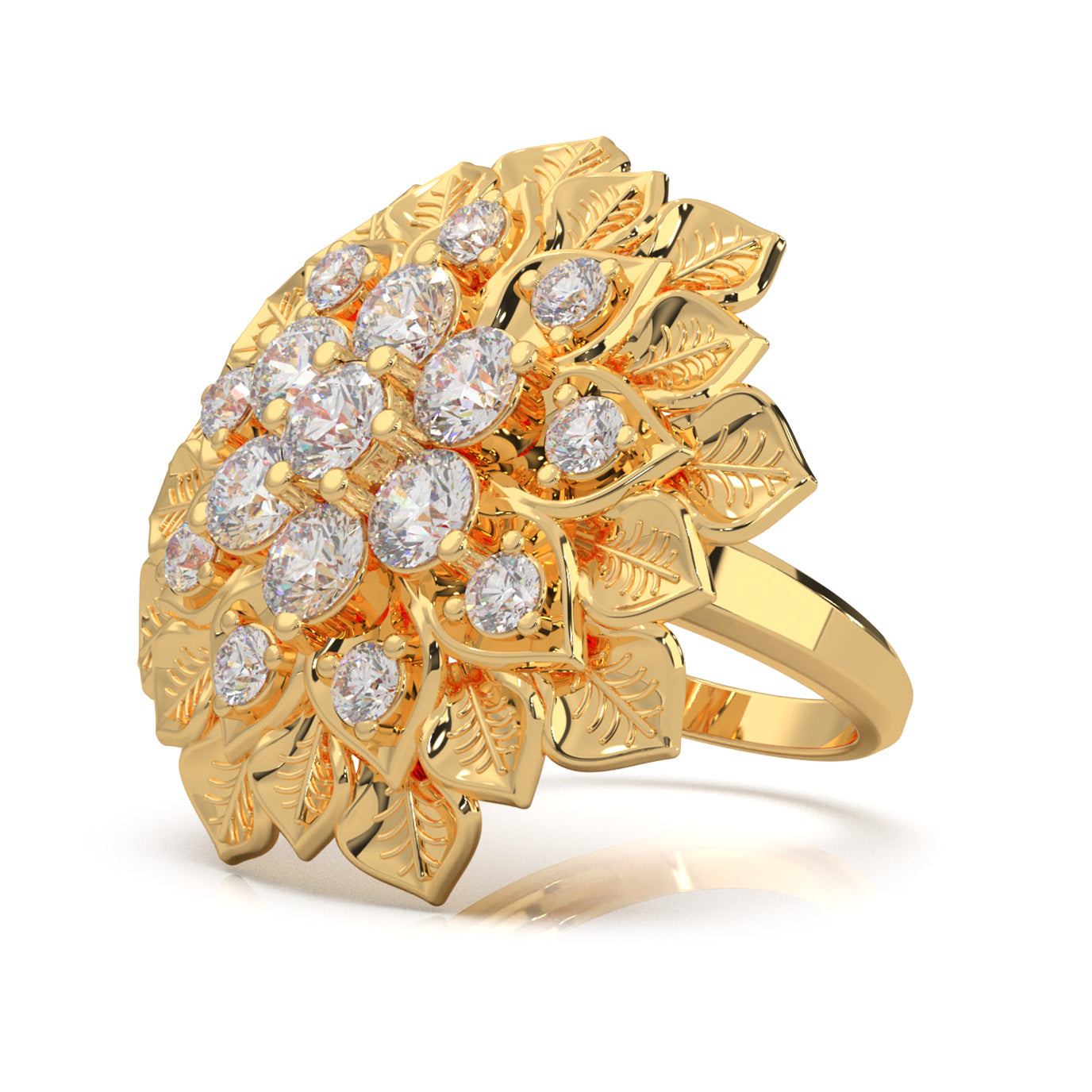 2.50 ct Natural Diamond Fancy Rings in 10k Yellow Gold