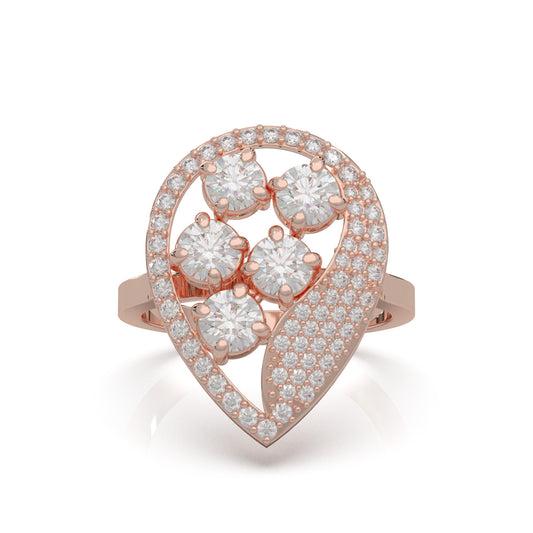 1.80 ct Moissanite Fancy Rings in 14k Rose Gold