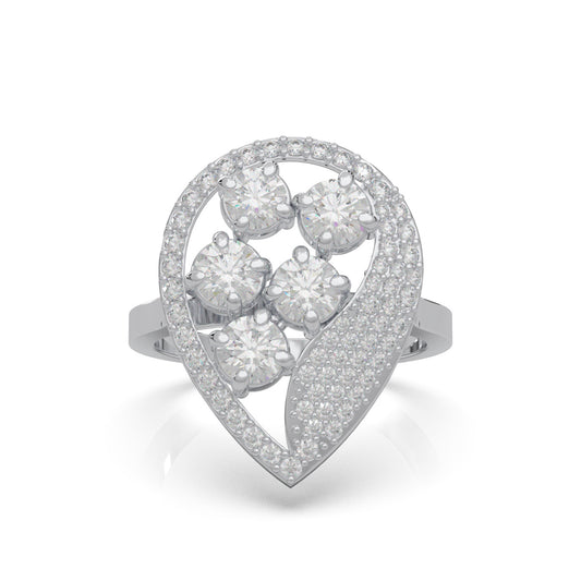 1.80 ct Natural Diamond Fancy Rings in 10k White Gold