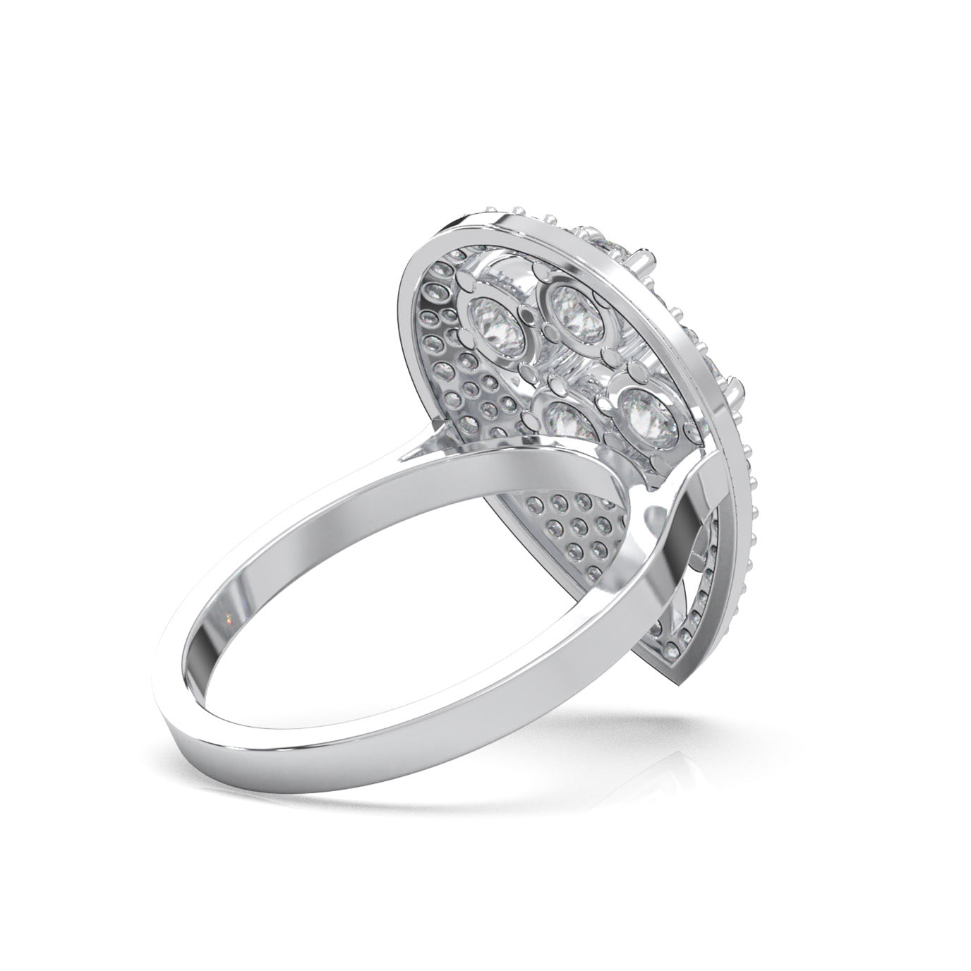 1.80 ct Moissanite Fancy Rings in 14k White Gold