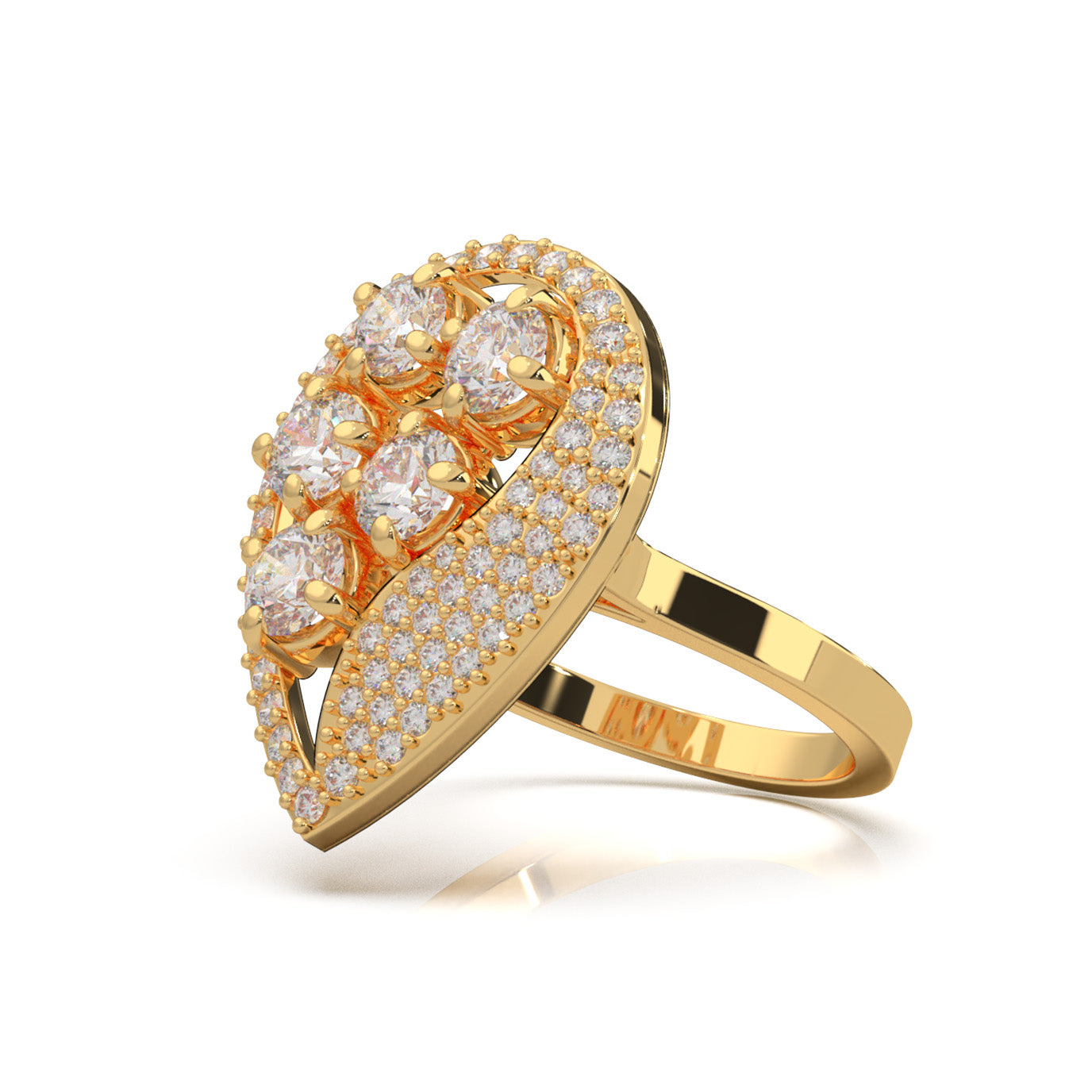 1.80 ct Natural Diamond Fancy Rings in 10k Yellow Gold