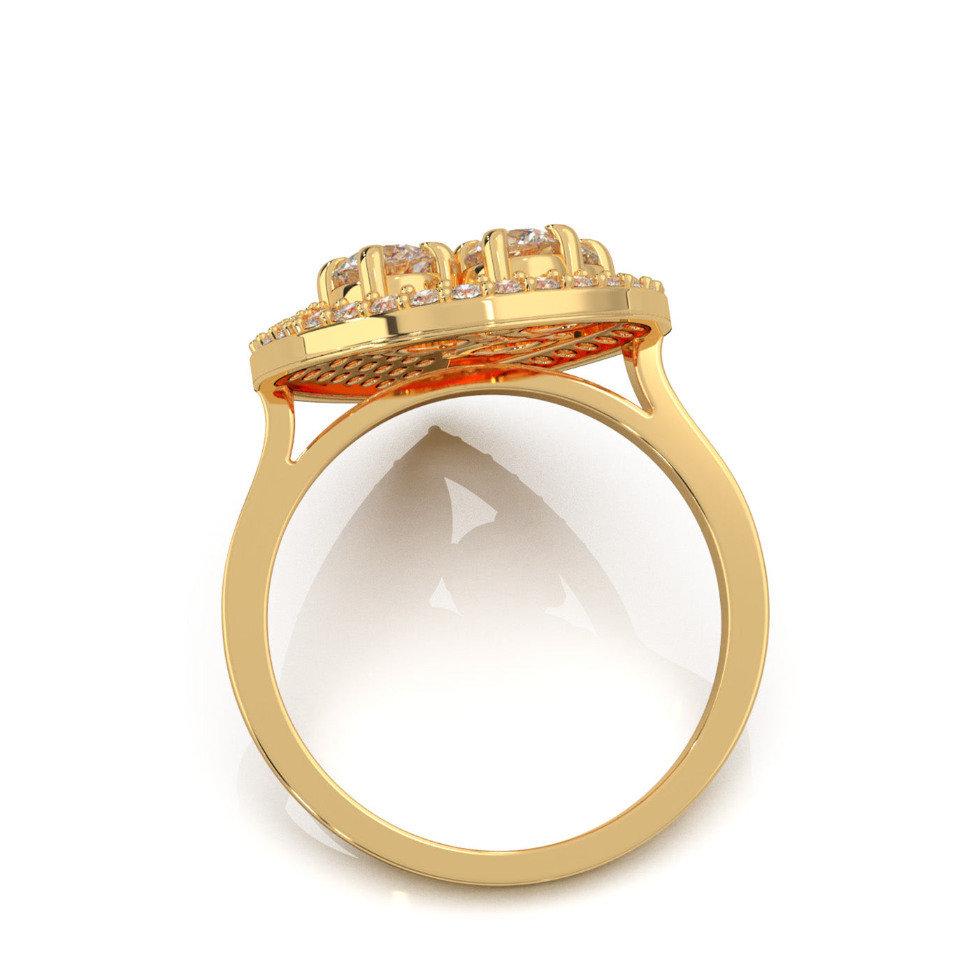 1.80 ct Moissanite Fancy Rings in 10k Yellow Gold