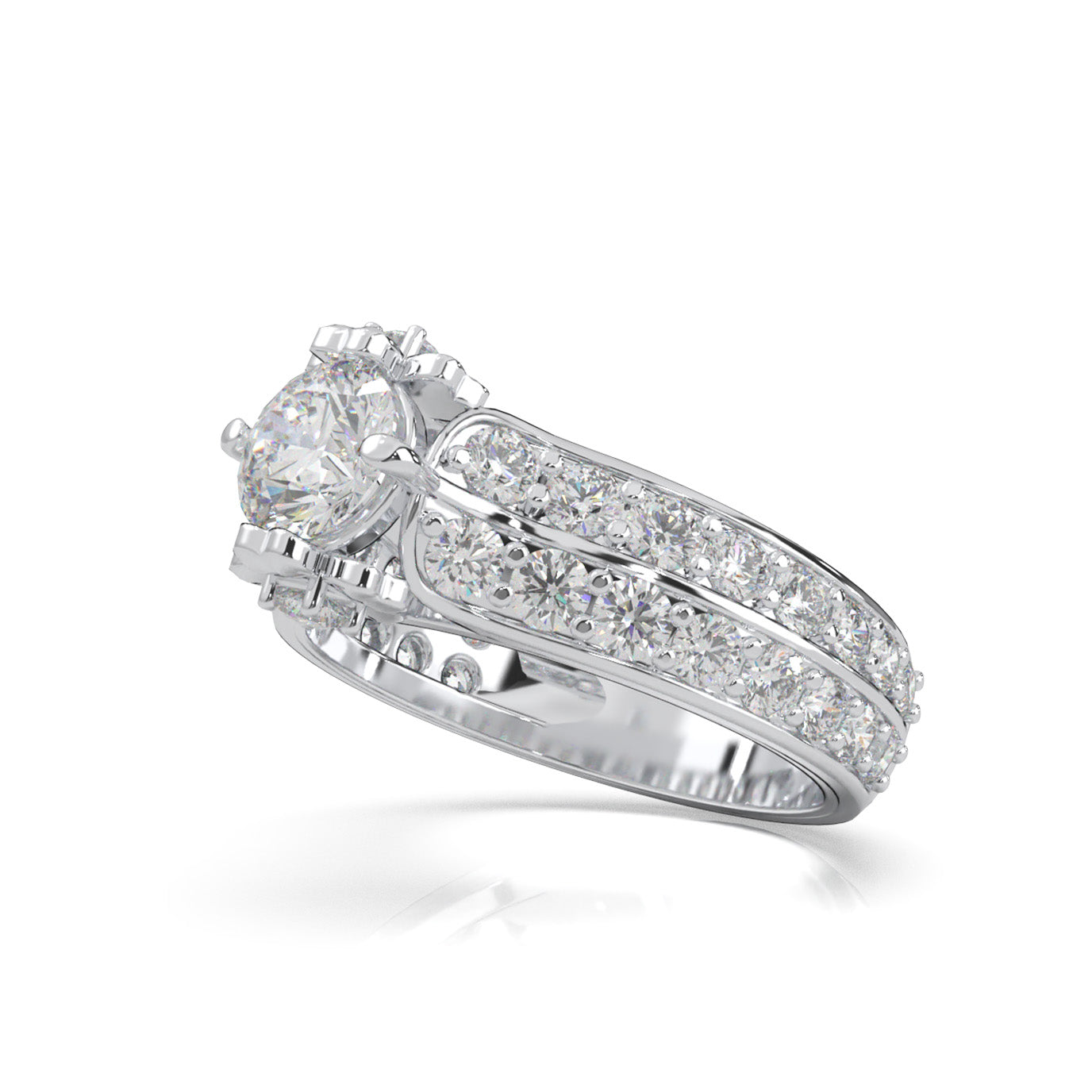 2.40 ct Natural Diamond Engagement Rings in 14k White Gold