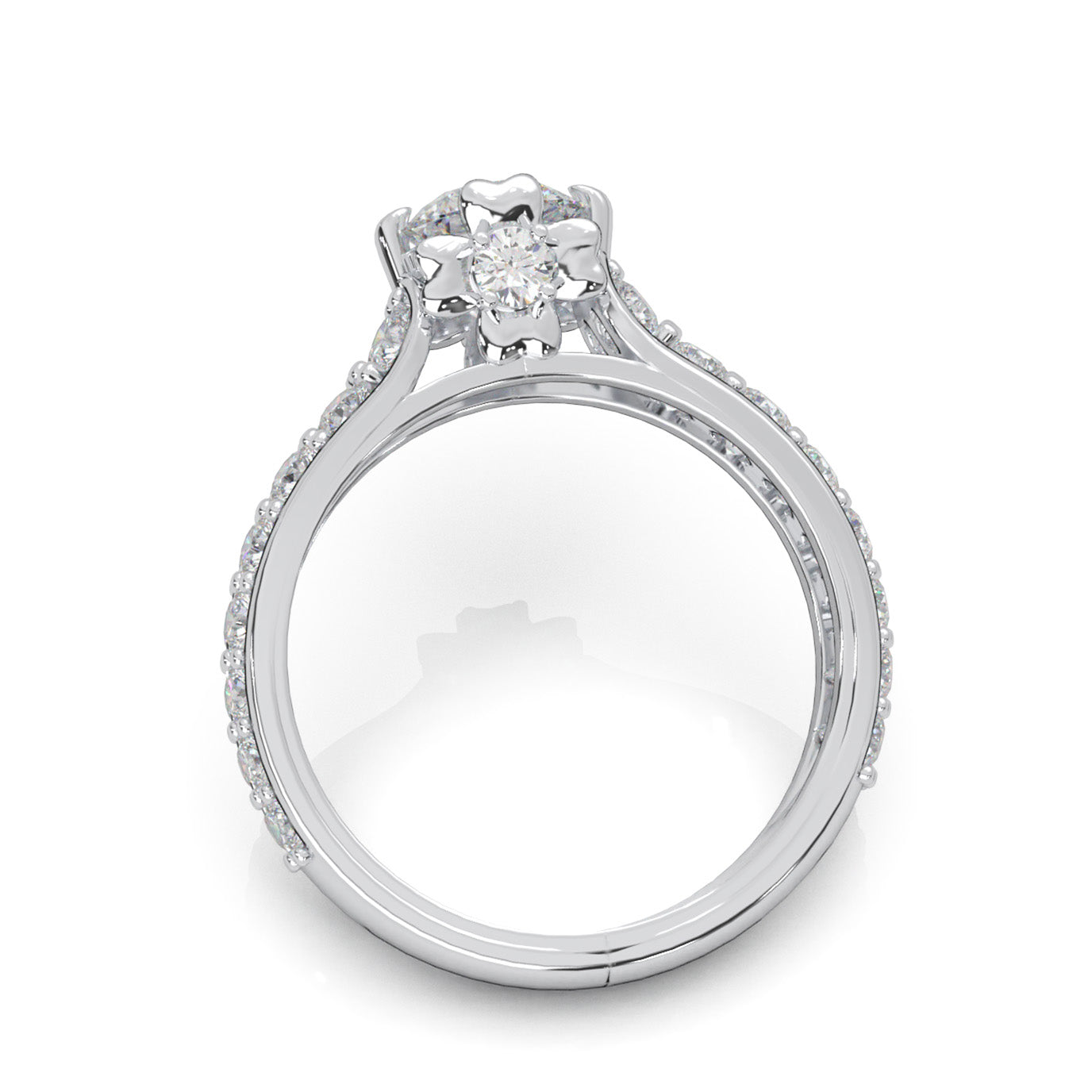 2.40 ct Natural Diamond Engagement Rings in 14k White Gold