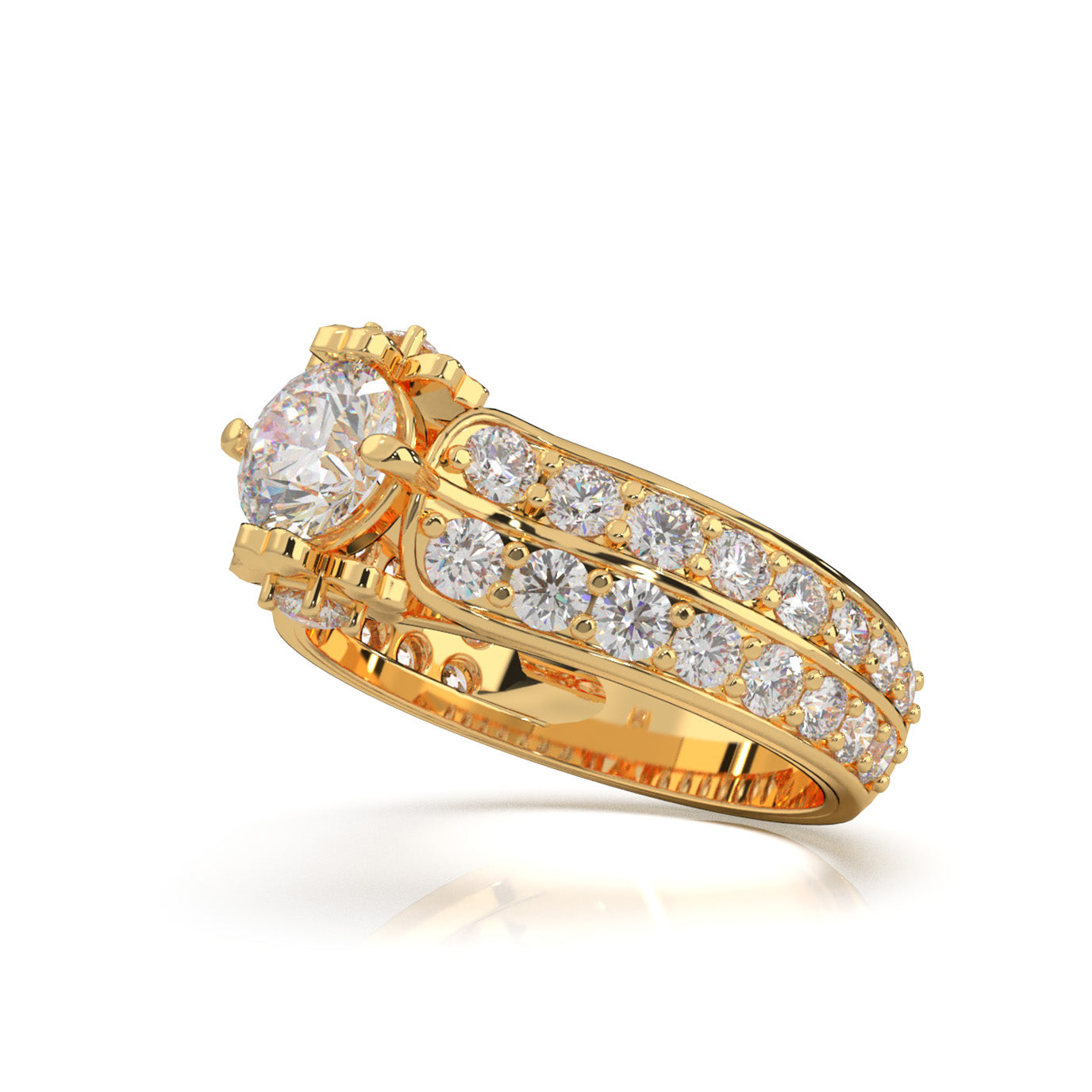 2.40 ct Natural Diamond Engagement Rings in 10k Yellow Gold