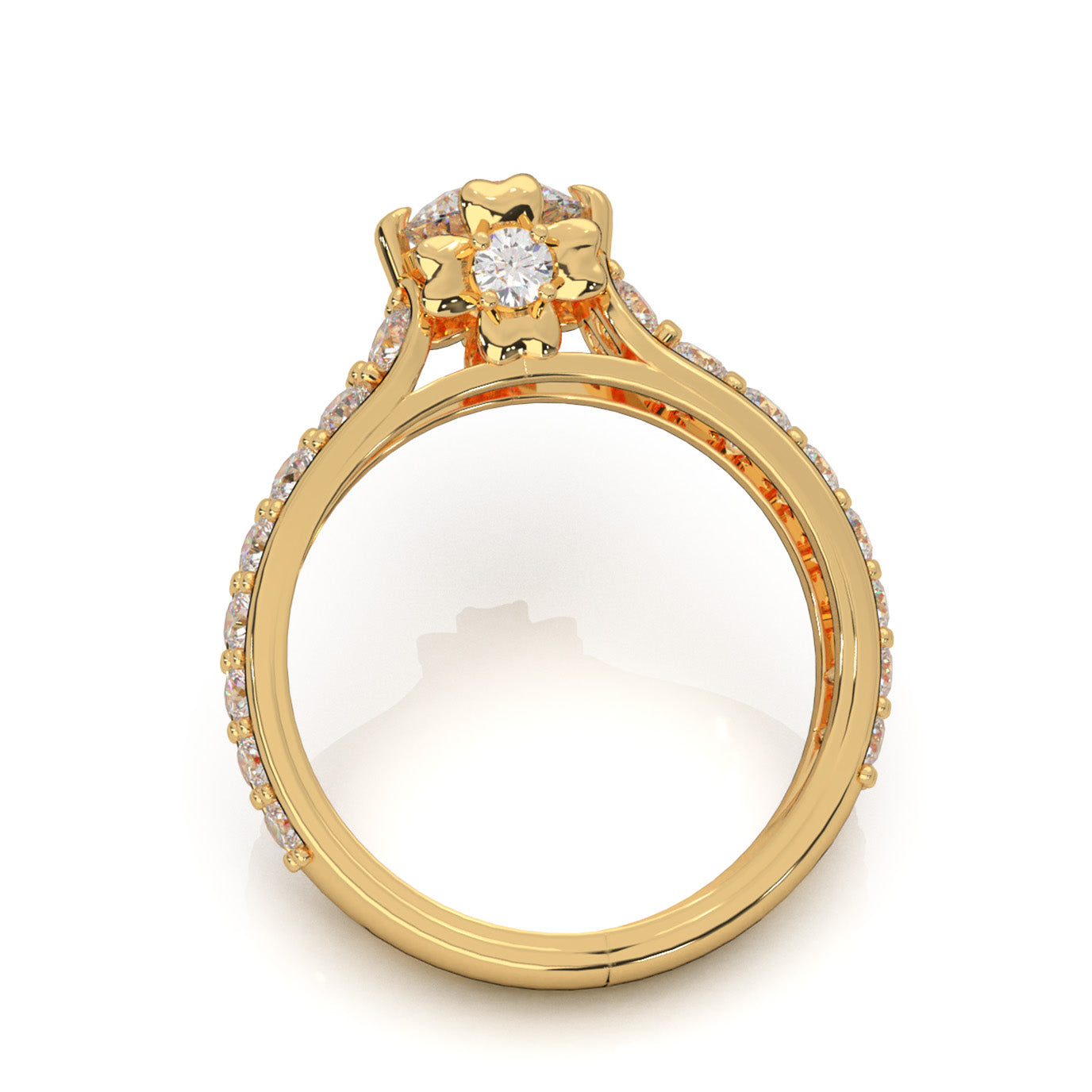 2.40 ct Natural Diamond Engagement Rings in 10k Yellow Gold